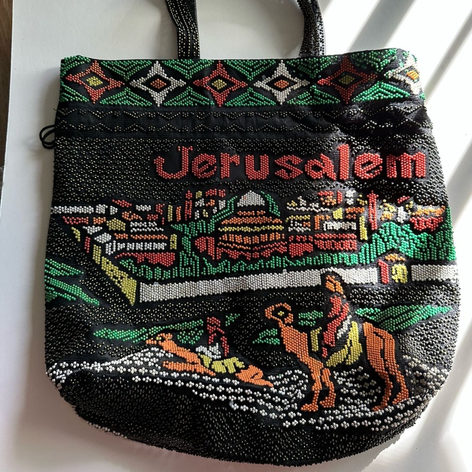 Other Vintage 80s gem Breaded Jerusalem Draw String Tote Bag Size ONE SIZE - 2 Thumbnail