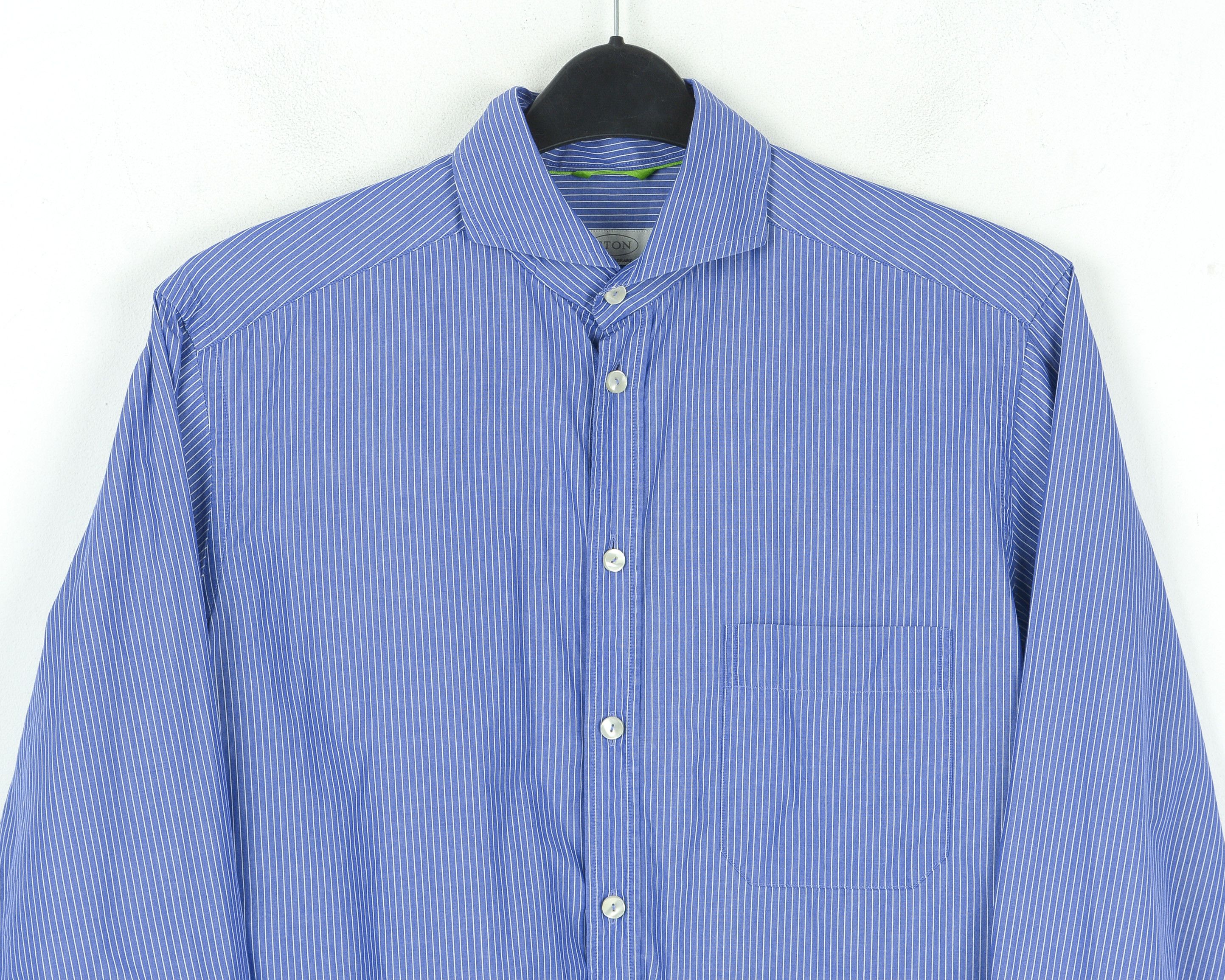 Eton ETON Shirt Sleeve 39 Pinstriped Button up Long Sleeve Size US M / EU 48-50 / 2 - 2 Thumbnail