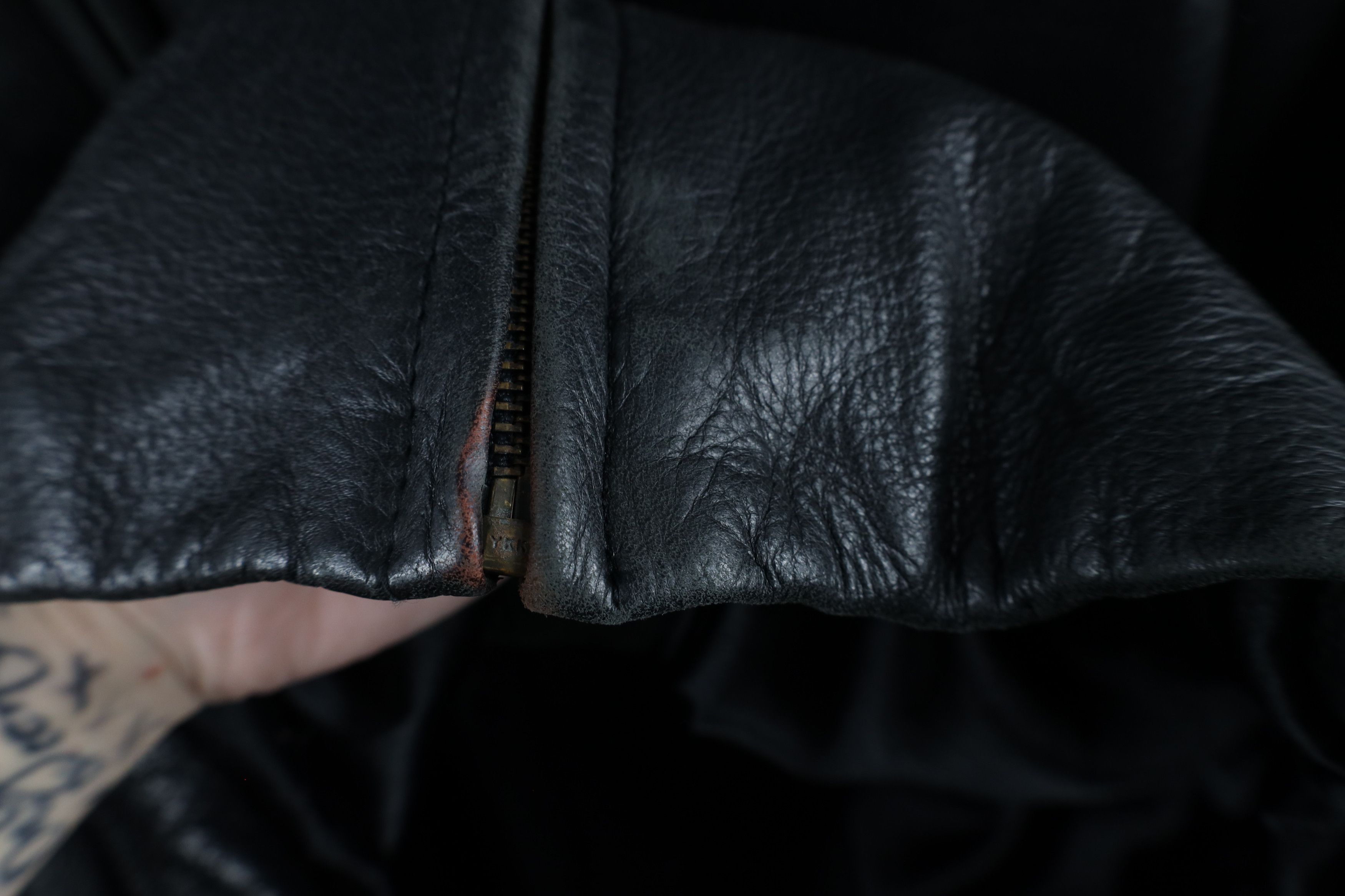 Vintage Vintage 90s Pelle Full Zip Leather Parka Jacket Coat Black Size US L / EU 52-54 / 3 - 6 Thumbnail