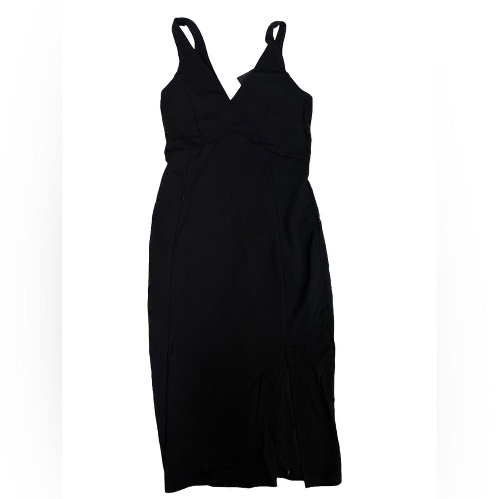 Lulus Lulus l NWT Iconic Moment Black Bodycon Midi Dress Small Size S / US 4 / IT 40 - 2 Thumbnail