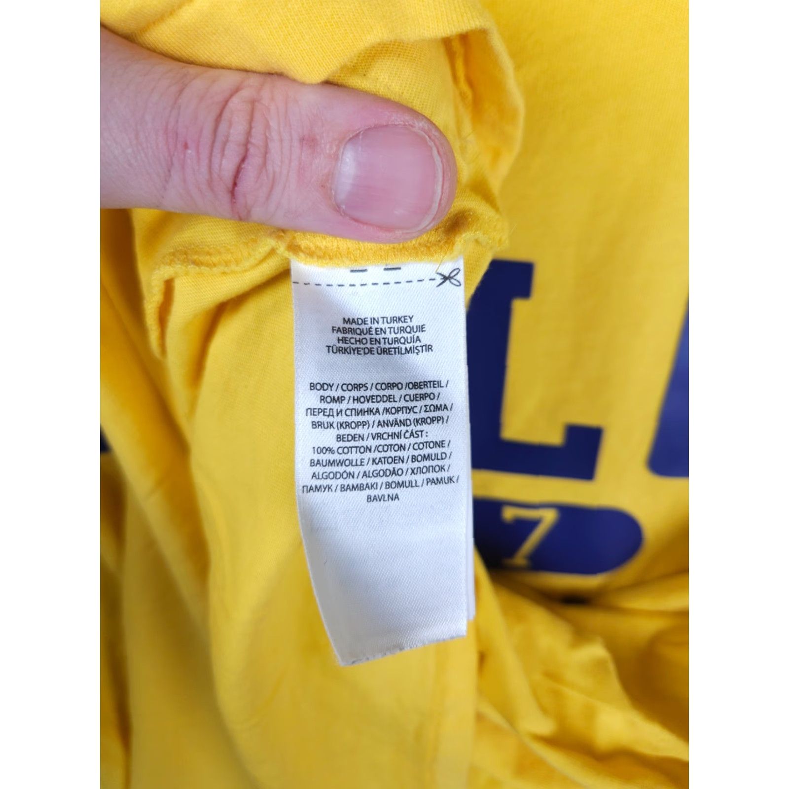 Vintage VINTAGE Polo Sport T-Shirt Mens 2XL Slim Yellow Spell Out 90s RALPH LAUREN Logo Shirt Men Size US XXL / EU 58 / 5 - 5 Thumbnail