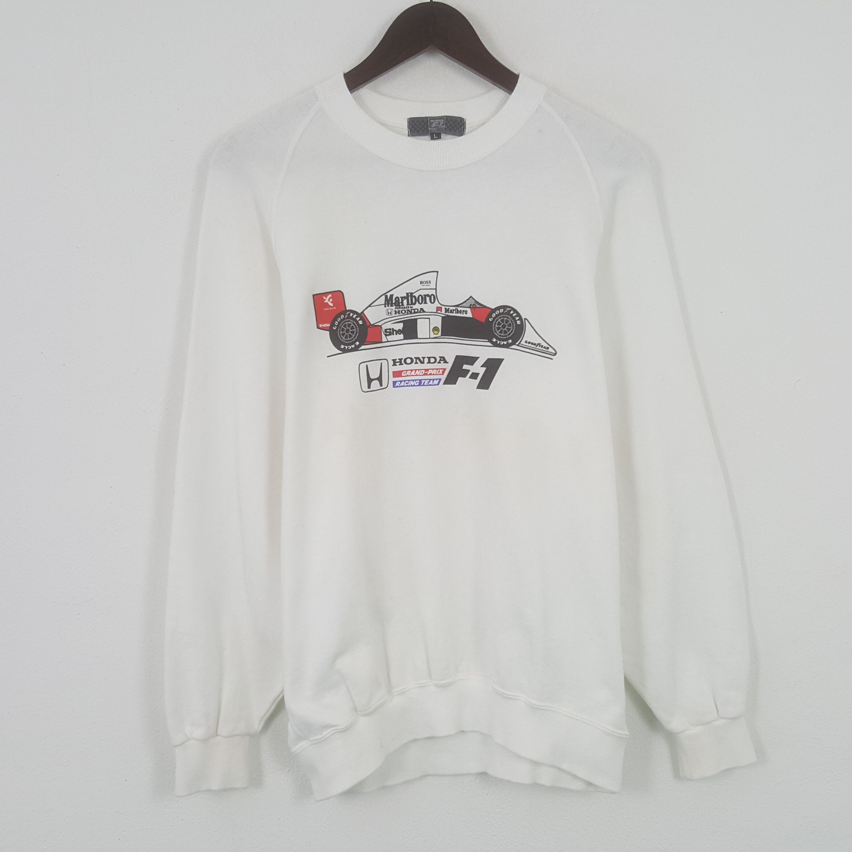 image of Vintage Honda Grand Prix Racing Team Sweatshirt in White, Men's (Size Medium)