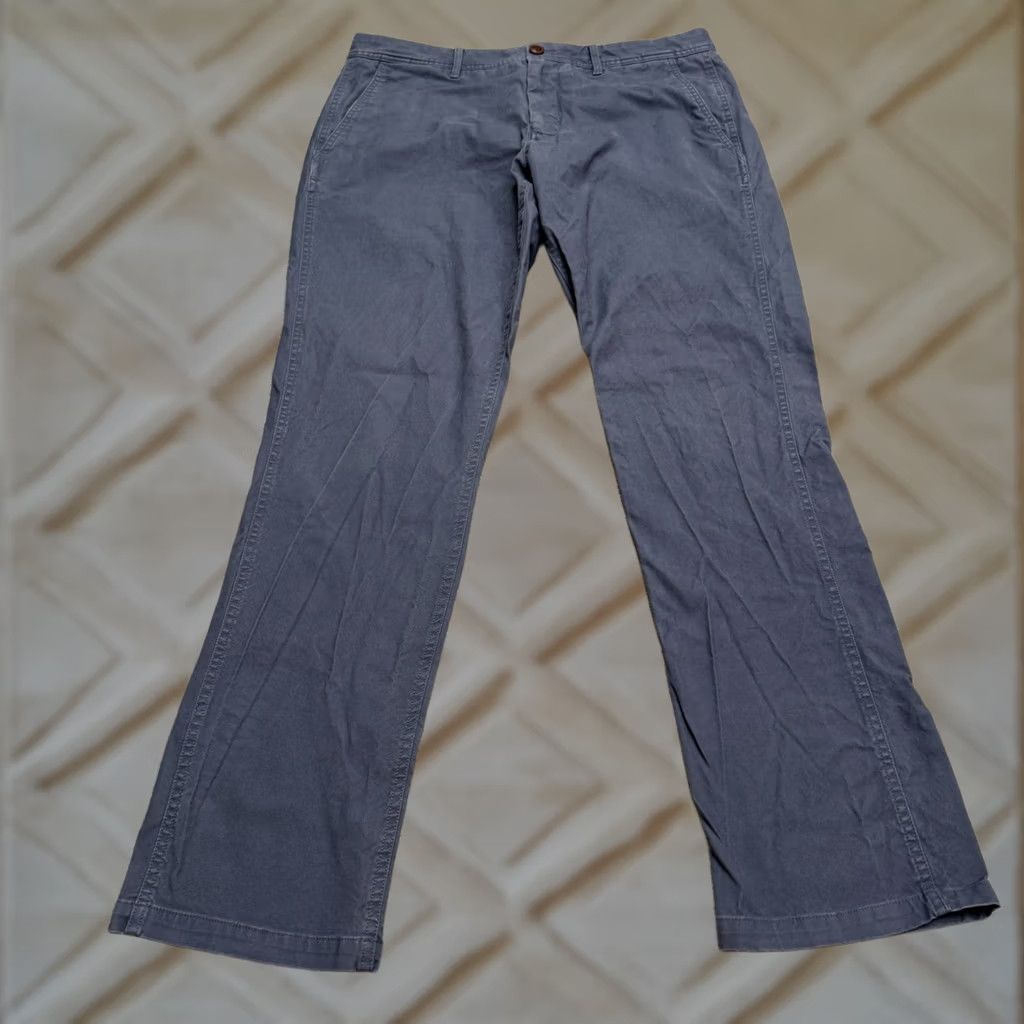 Bonobos Bonobos Slim Fit Chino Pants Mens 33x32 Blue Cotton Canvas Straight Leg Casual Workwear 34 inch Waist 32 inseam Size US 33 - 1 Thumbnail