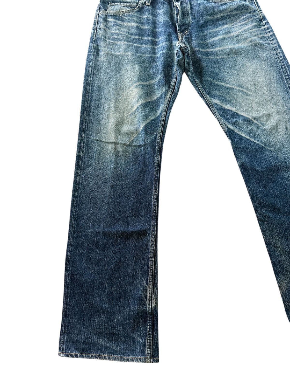 HOLLYWOOD RANCH MARKET Japan Brand HRM Distress Denim Blue-Blue Japan Design Size US 34 / EU 50 - 3 Thumbnail