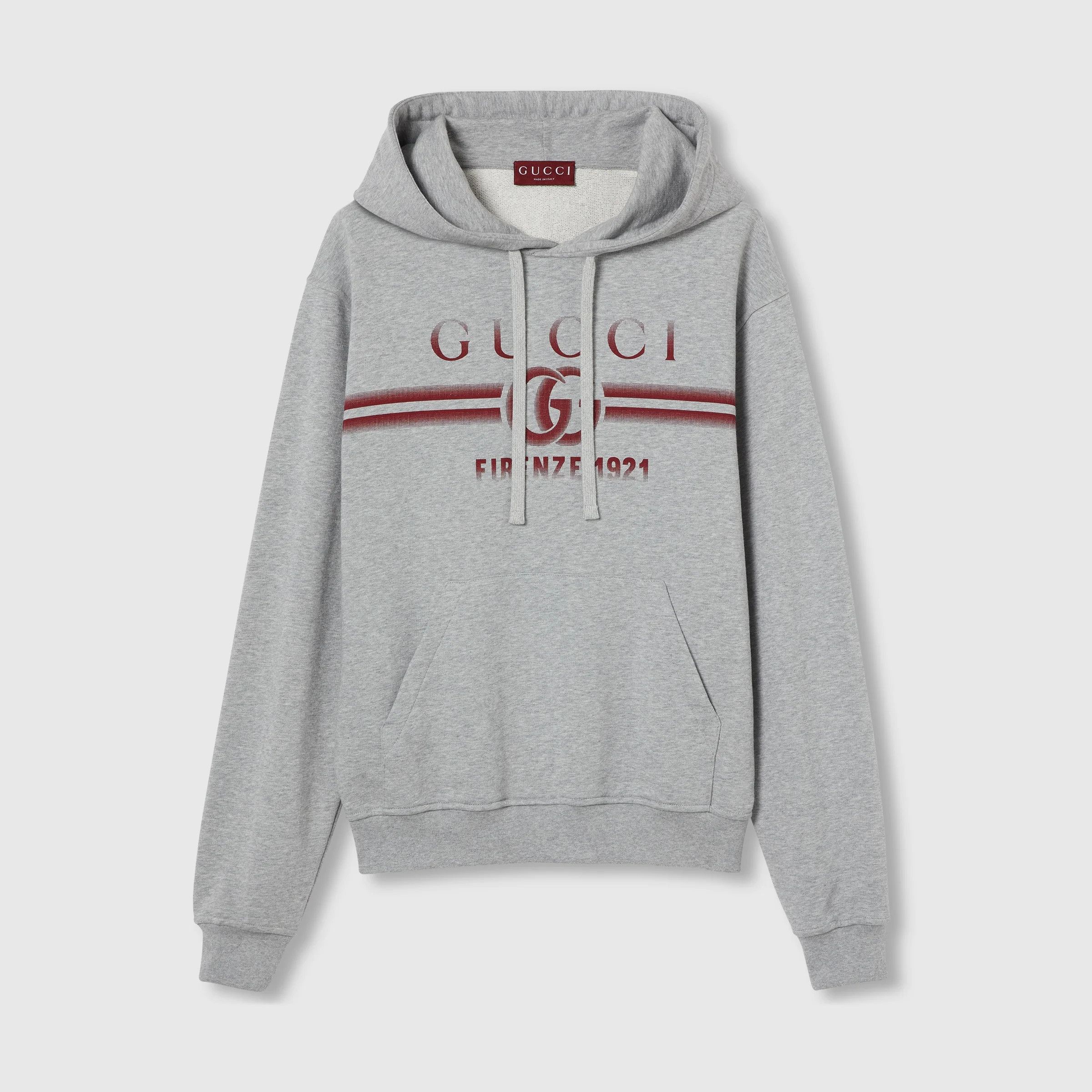 Gucci oc11z0226 Printed Cotton Jersey Hooded Sweatshirt Gray Size US XXL / EU 58 / 5 - 1 Thumbnail