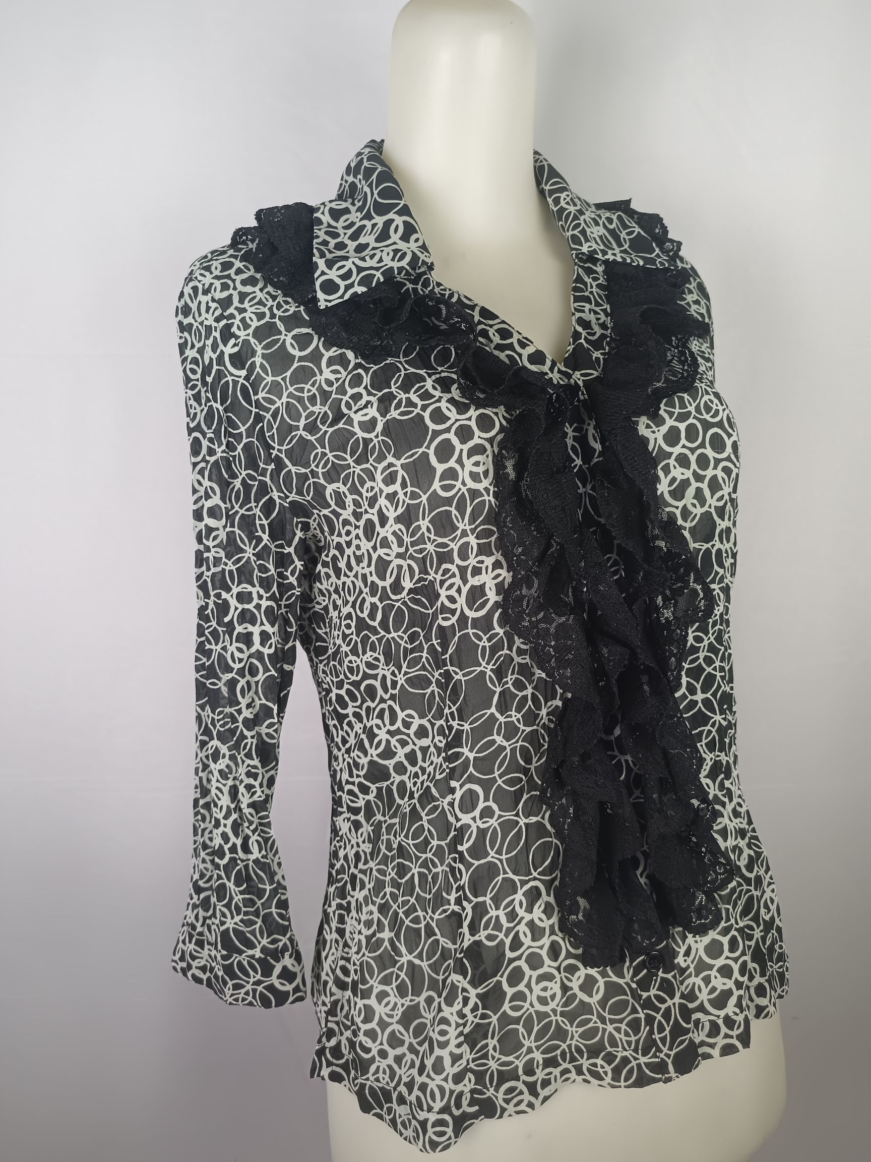 Japanese Brand Daisy Rennes Ruffle V-Neck Top Blouse Womens Long Sleeve Size M / US 6-8 / IT 42-44 - 9 Thumbnail