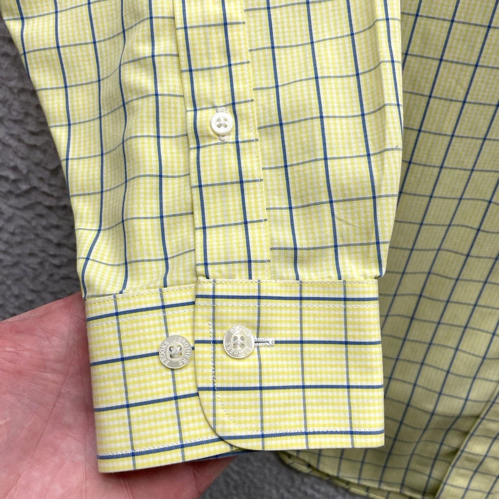 Brooks Brothers Brooks Brothers Shirt Mens M Yellow Blue Check Non Iron Supima Cotton Button-Up Regular XSmall? Size US M / EU 48-50 / 2 - 3 Thumbnail