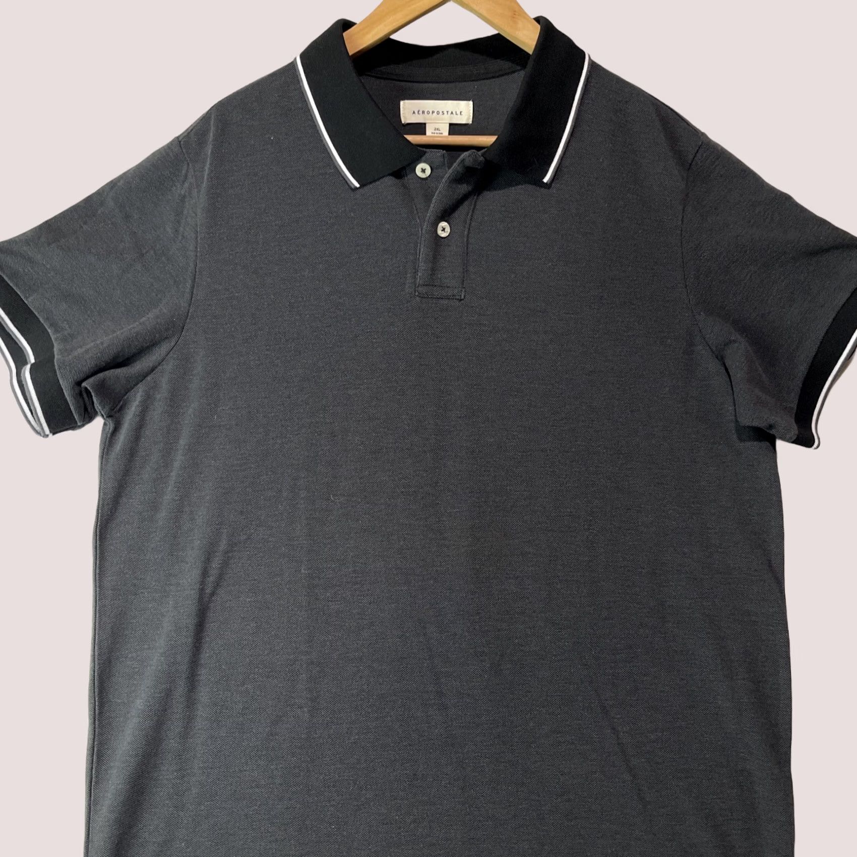 Vintage Aéropostale Shirt Men 2XL Dark Gray Polo Short Sleeve Collared Button Up Size US XXL / EU 58 / 5 - 1 Thumbnail