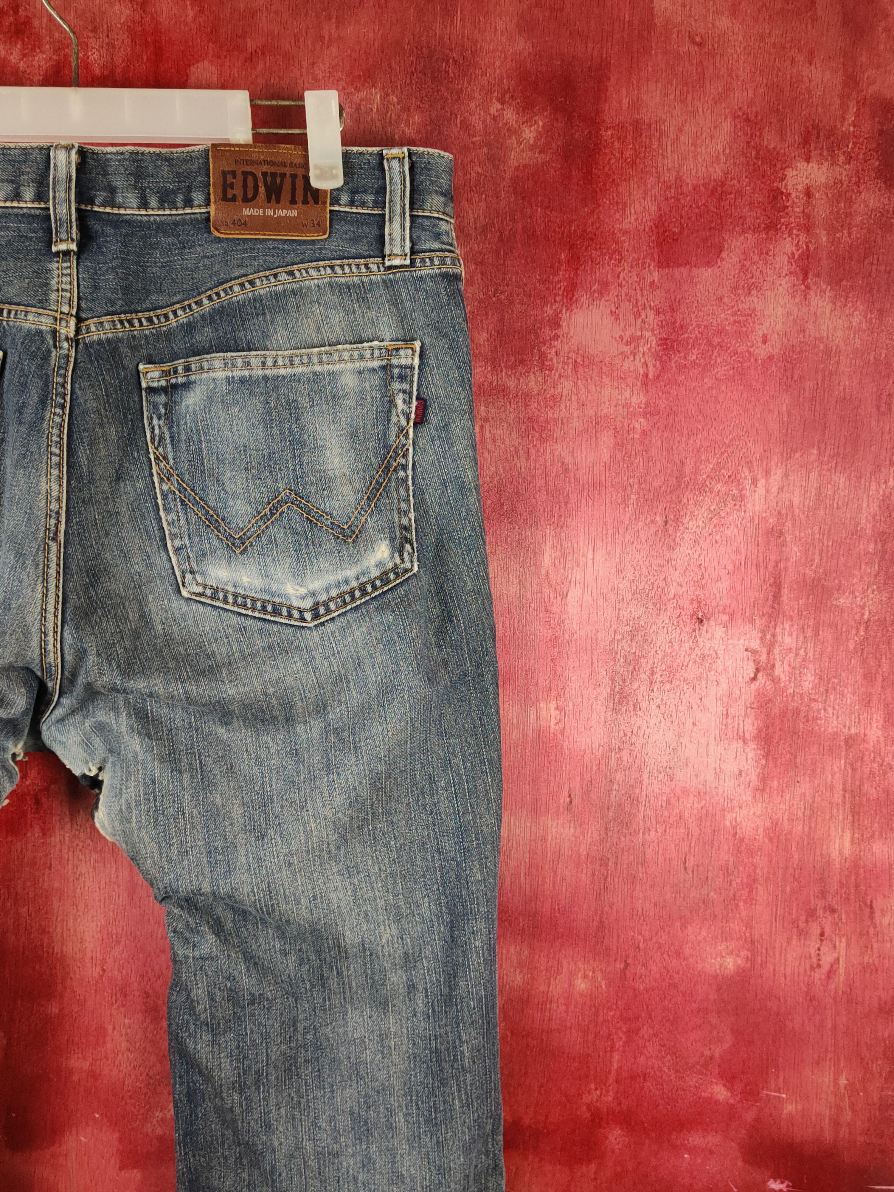 Edwin Edwin Dark Blue Faded Distressed Ripped Jeans #S2310 Size US 34 / EU 50 - 13 Thumbnail