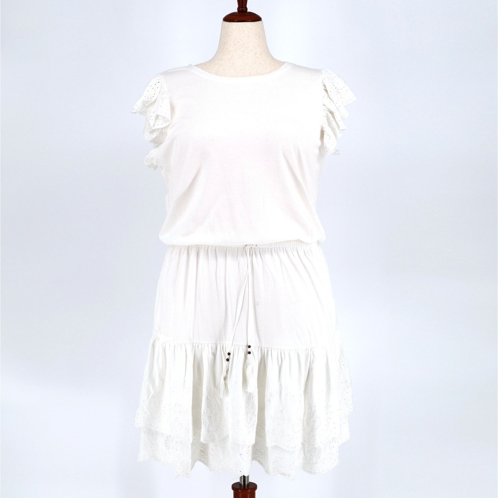Lauren Ralph Lauren Ralph Lauren Women White Jersey Summer Mini Dress Size 12 Size XL / US 12-14 / IT 48-50 - 3 Thumbnail