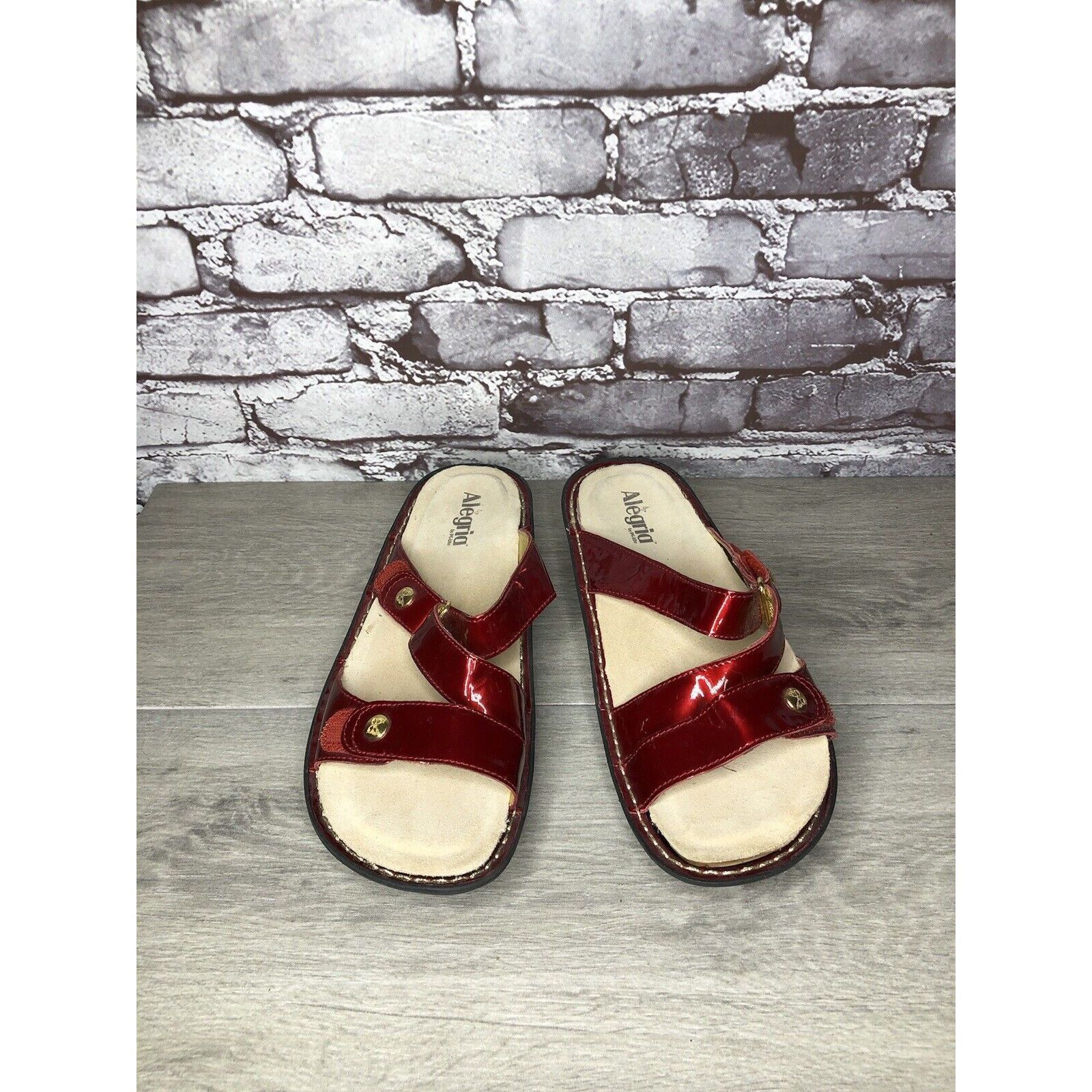 Other Alegria VEN-124 Venice Red Patent Leather Strap Sandals Wome Size US 10.5 / IT 40.5 - 18 Thumbnail