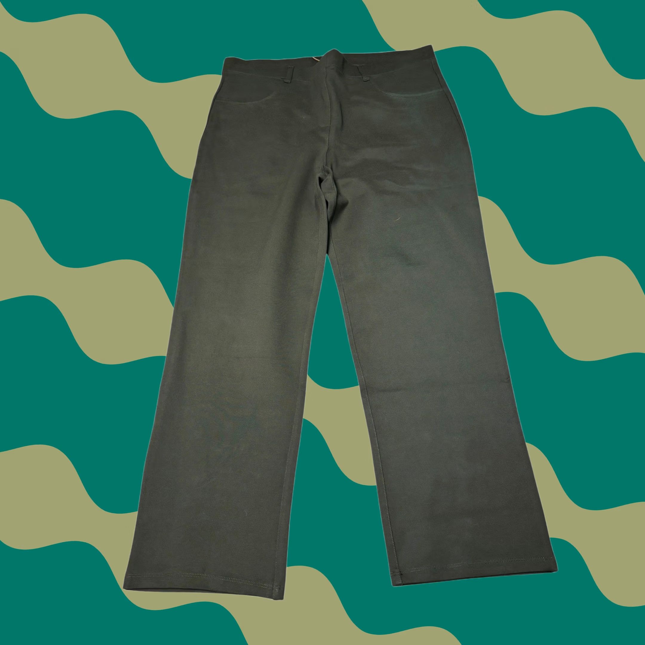 Quince NWT Quince Olive Ultra-Stretch Ponte Straight Leg Pants Womens XL 34x26 Petite Straight Leg Dress Pants with Pockets Size 40" / US 18 - 1 Thumbnail