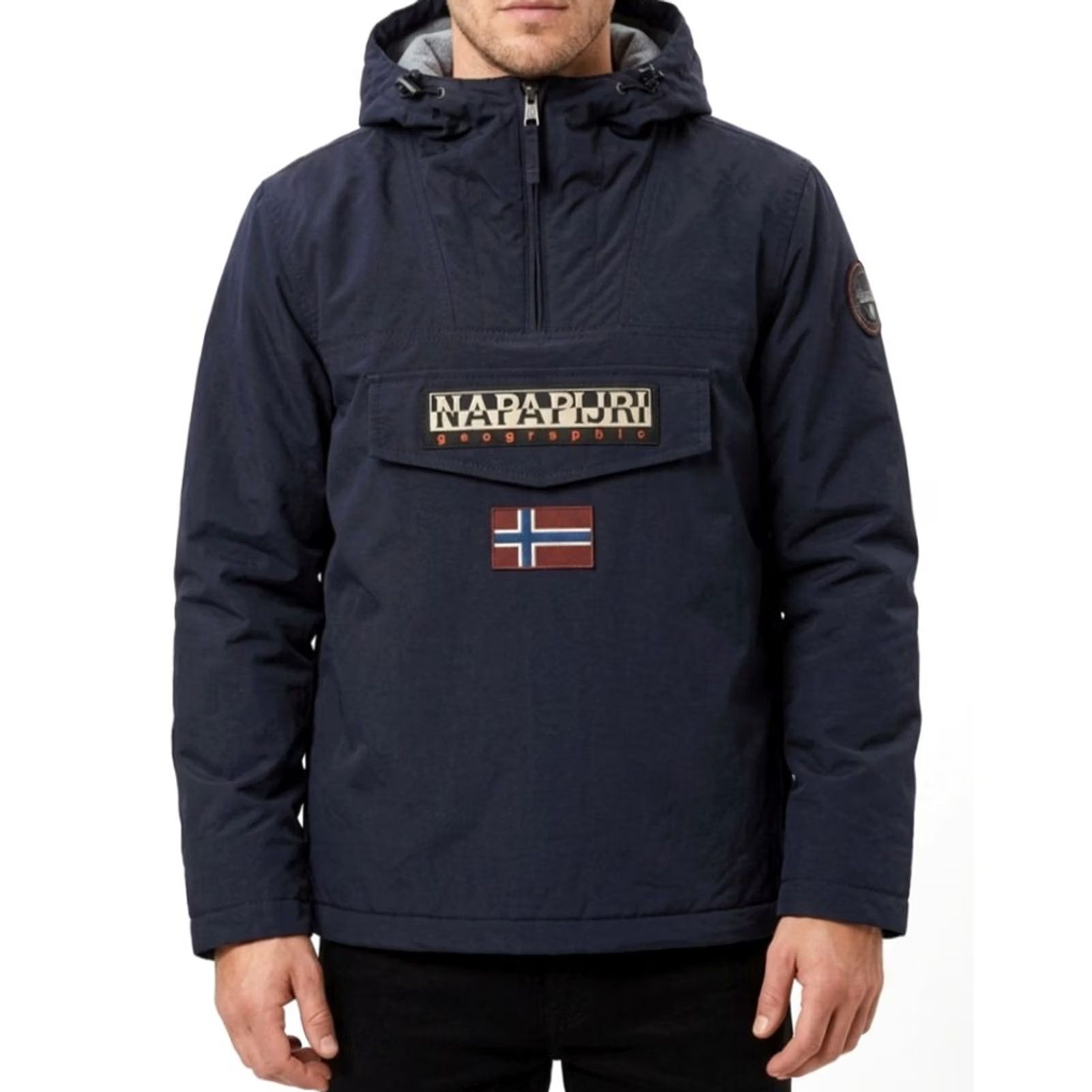 Napapijri NAPAPIJRI Rainforest Hooded Anorak Jacket Men Size M Blue Designer Ski Winter Size US M / EU 48-50 / 2 - 2 Thumbnail