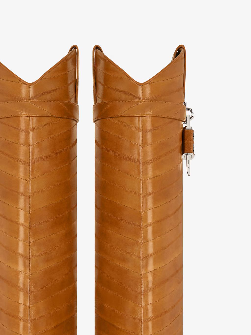 Givenchy o1w1db10525 Shark Lock Cowboy Boots in Beige Size US 10 / IT 40 - 4 Thumbnail