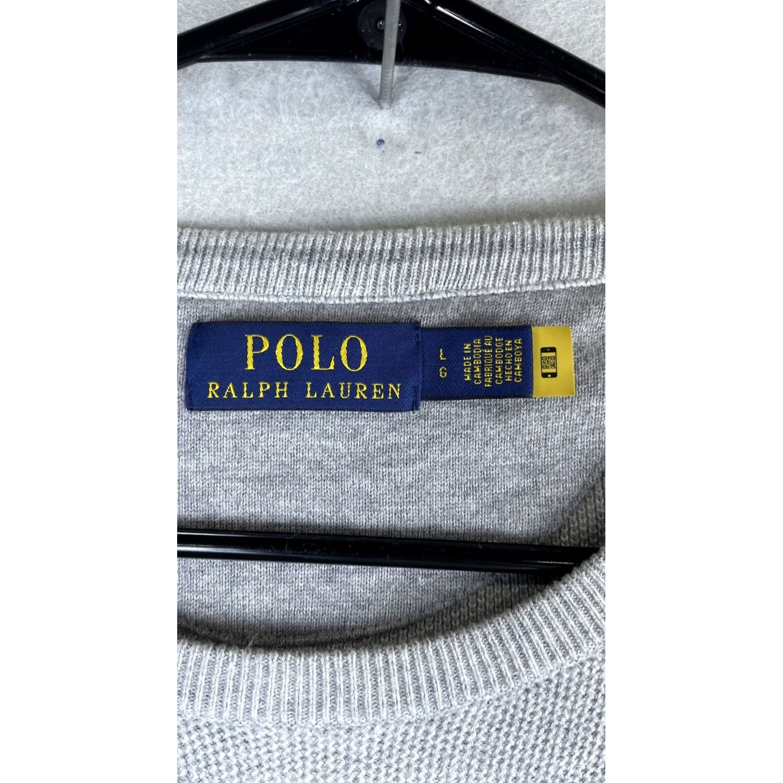 Polo Ralph Lauren Polo Ralph Lauren Sweater Mens Large Gray Crewneck Waffle Knit Pullover Logo Size US L / EU 52-54 / 3 - 3 Thumbnail