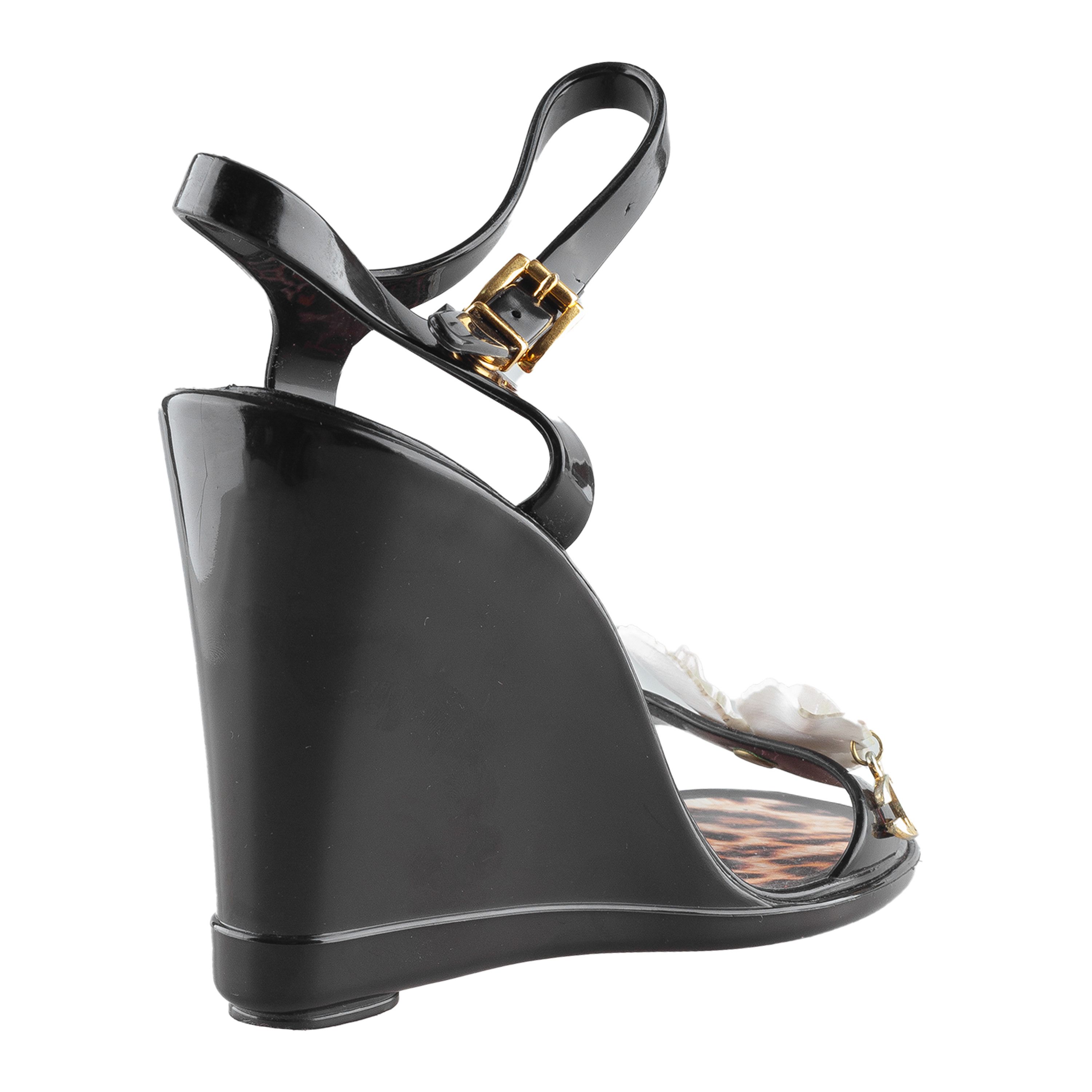 Just Cavalli Vintage Just Cavalli Black Flower Sandals (39 EU) Size US 8 / IT 38 - 3 Thumbnail