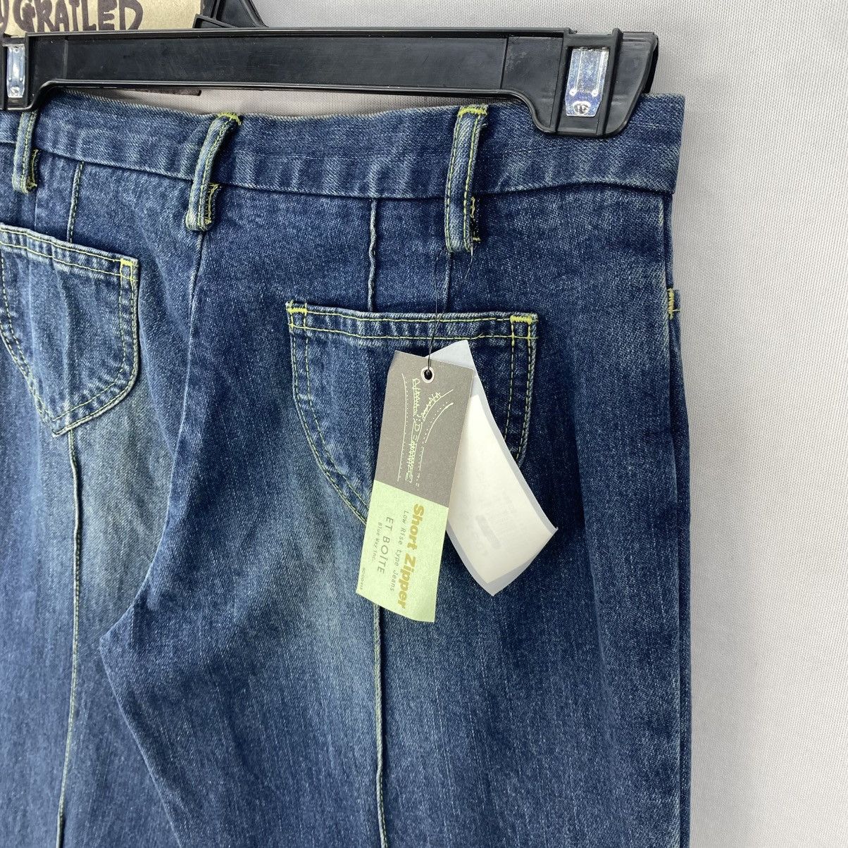 Japanese Brand Vntage 90s ET BOITE Blue Way Denim Bootcut Bell Buttom Jeans Size 27" / US 4 / IT 40 - 6 Thumbnail