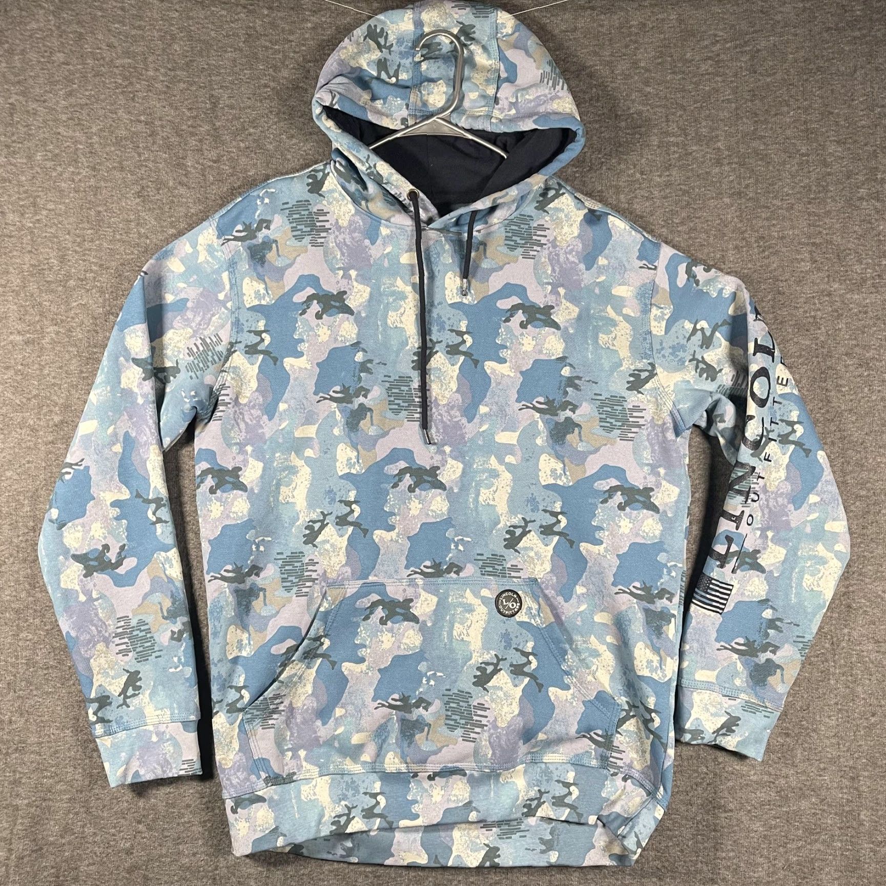 Vintage VINTAGE Lincoln Outfitters Hoodie Mens L Blue Camo Quarter Zip Pullover Fleece Lined Size US L / EU 52-54 / 3 - 2 Thumbnail