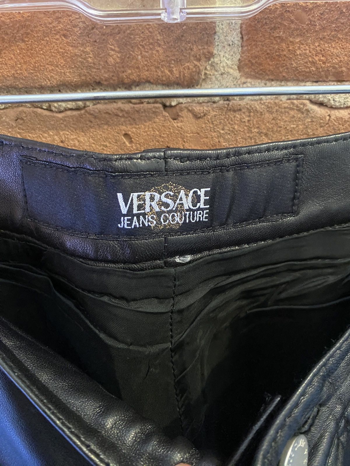 Versace Jeans Couture Vintage Versace Jeans Couture Black Leather Pants Size US 32 / EU 48 - 4 Thumbnail