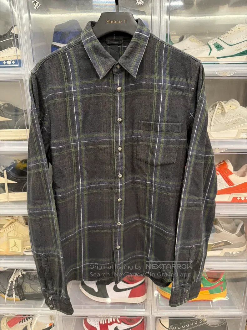 Chrome Hearts Size L Limited blue-green plaid dark green sh