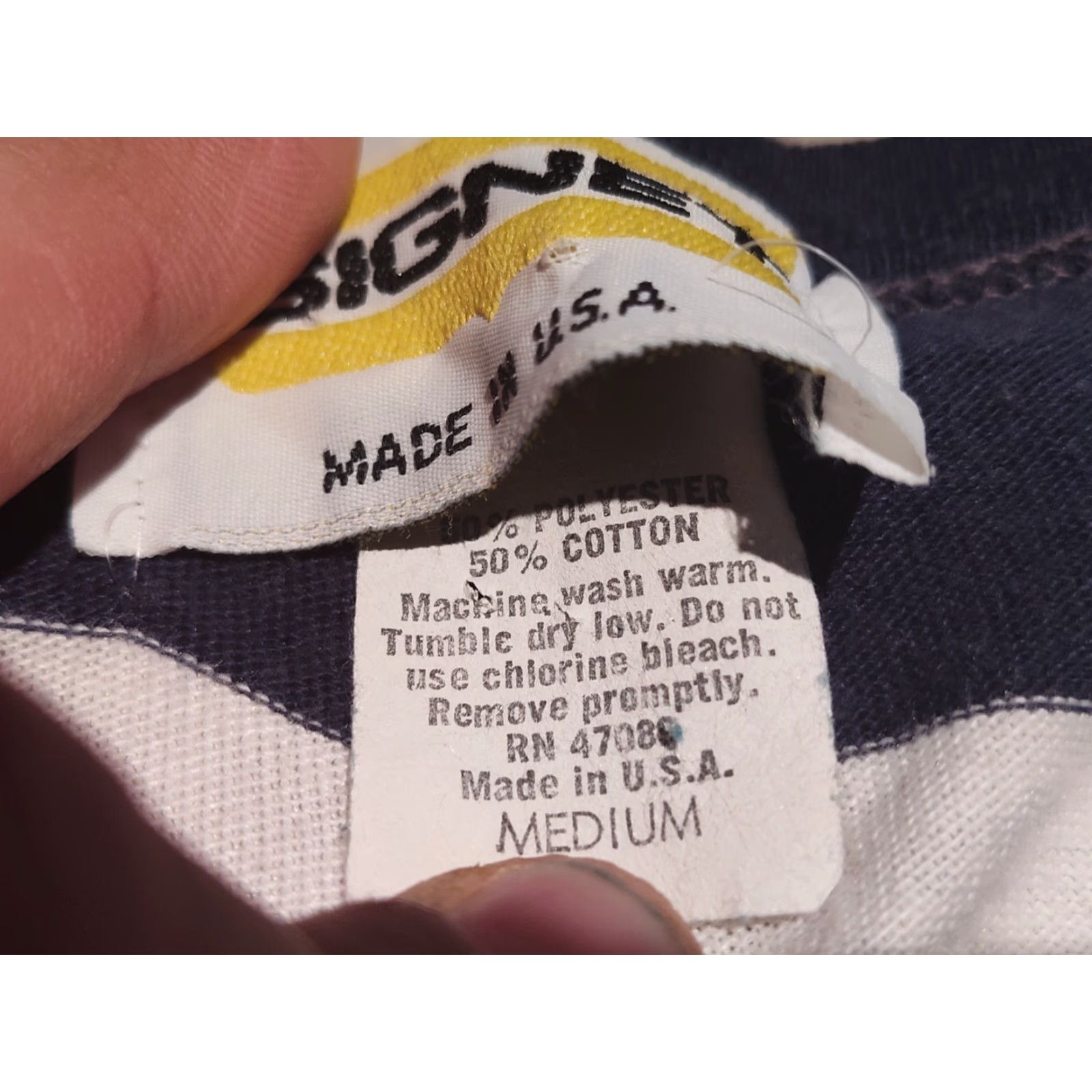 Vintage Vtg Signet Michigan Wolverines Striped Tee Shirt USA Made Single Stitch Size M Size US M / EU 48-50 / 2 - 6 Thumbnail
