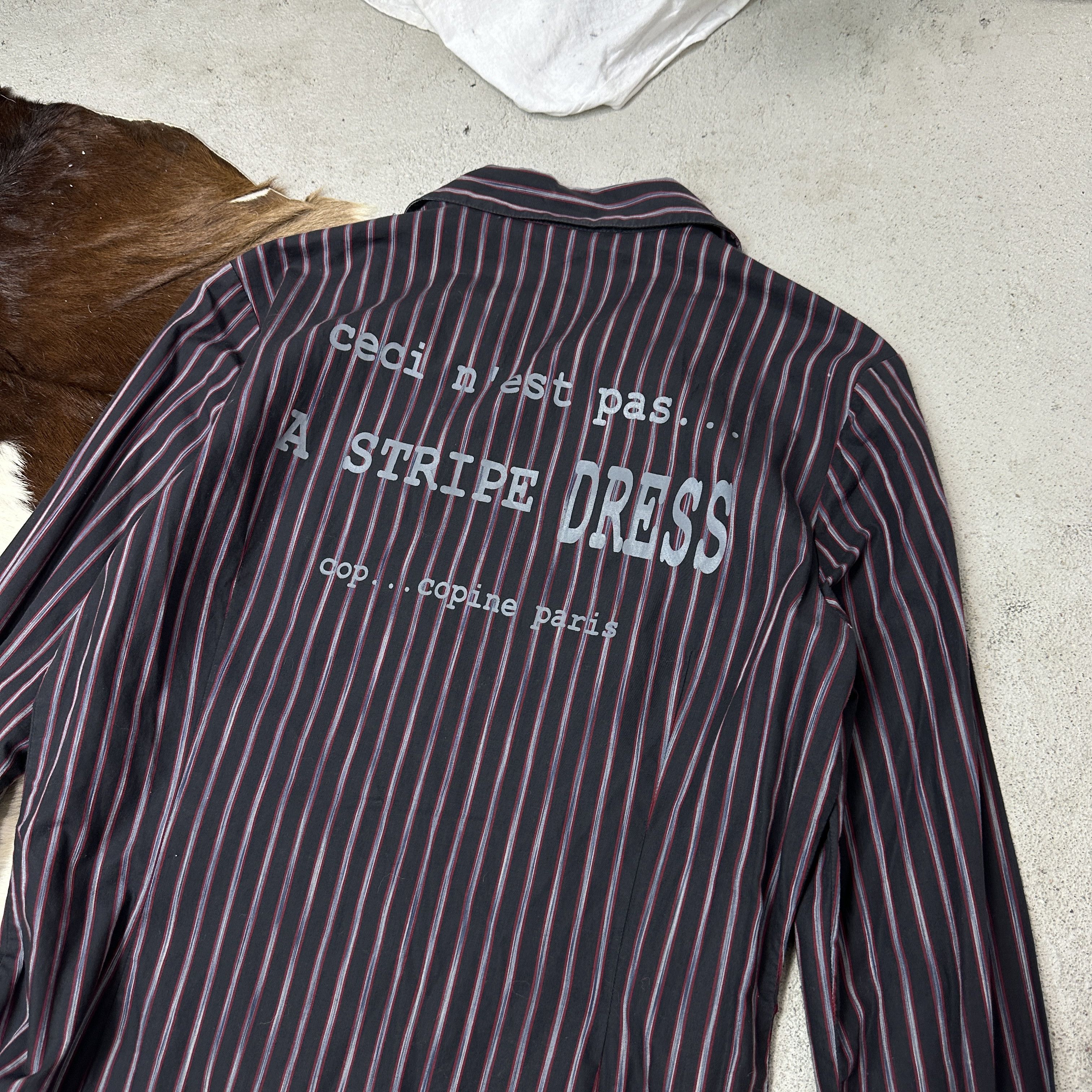 Cop Copine Vintage Striped Cop Copine Ceci N’est Pas A Stripe Dress 00s Size L / US 10 / IT 46 - 3 Thumbnail
