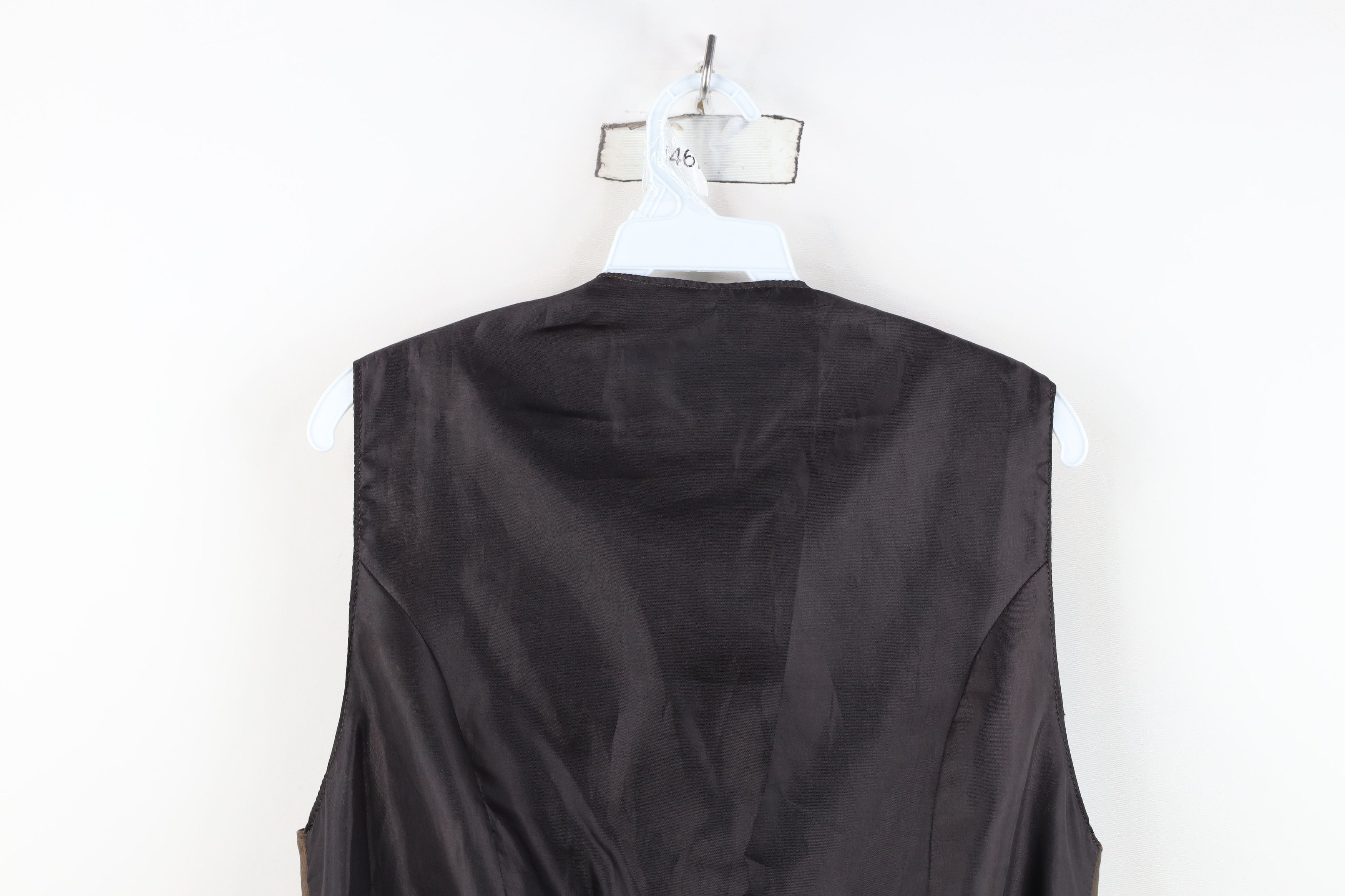 Vintage Vintage 90s Streetwear Buckle Back Leather Vest Jacket Brown Size XL / US 12-14 / IT 48-50 - 14 Thumbnail