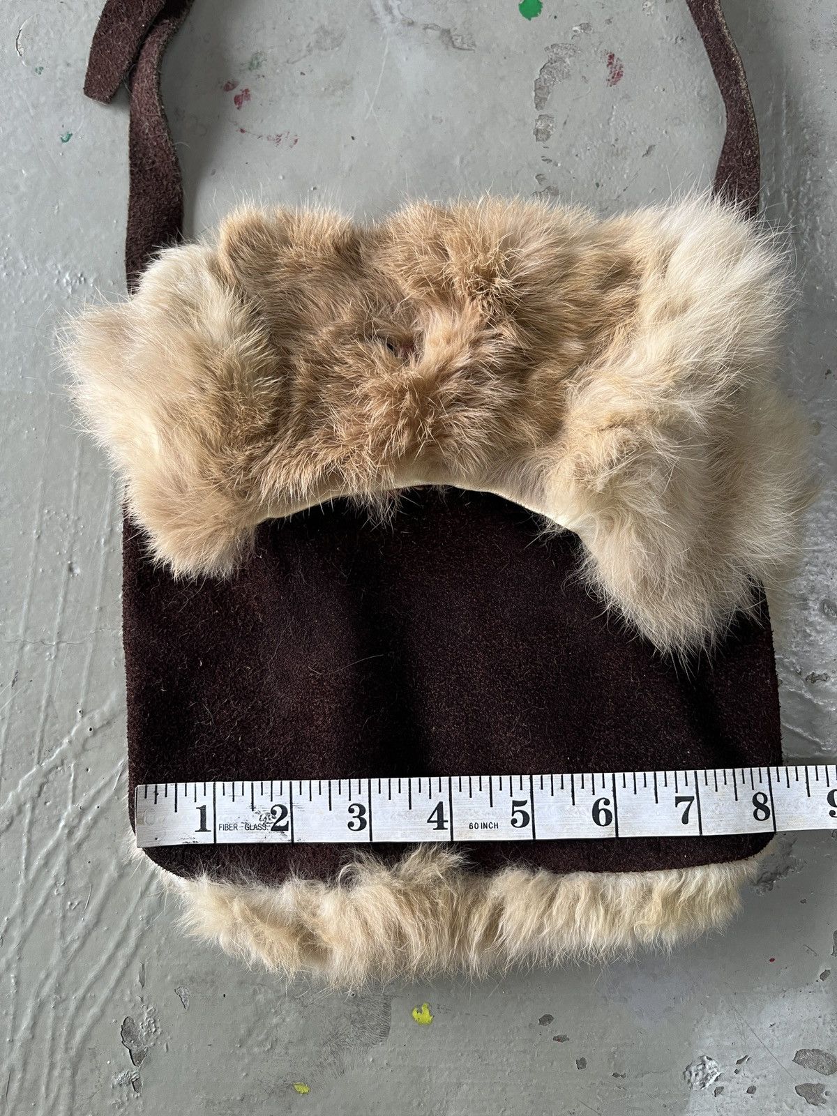 14th Addiction LGB GOA Leather Suede Rabbit Fur Margiela Style Sling Bag Size ONE SIZE - 7 Thumbnail