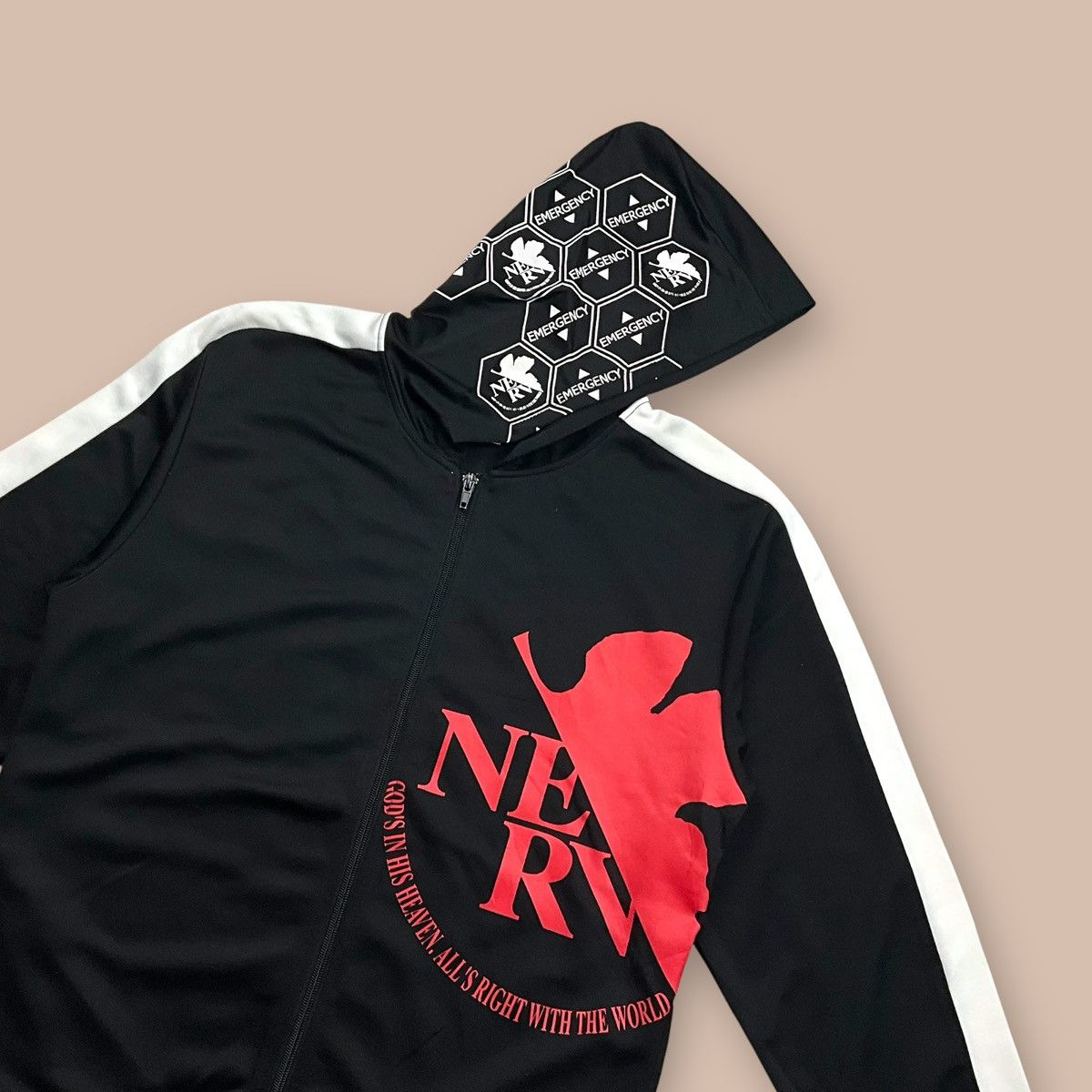 Anime 2012 Hello Kitty x Evangelion Nerv Zipper Polyester Hoodie Size US M / EU 48-50 / 2 - 6 Thumbnail