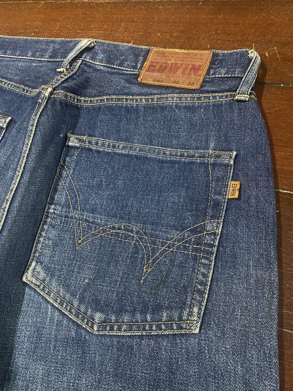 Edwin Vintage 90s Edwin 505 Selvedge Straight Jeans rusty mud wash Size US 35 - 14 Thumbnail
