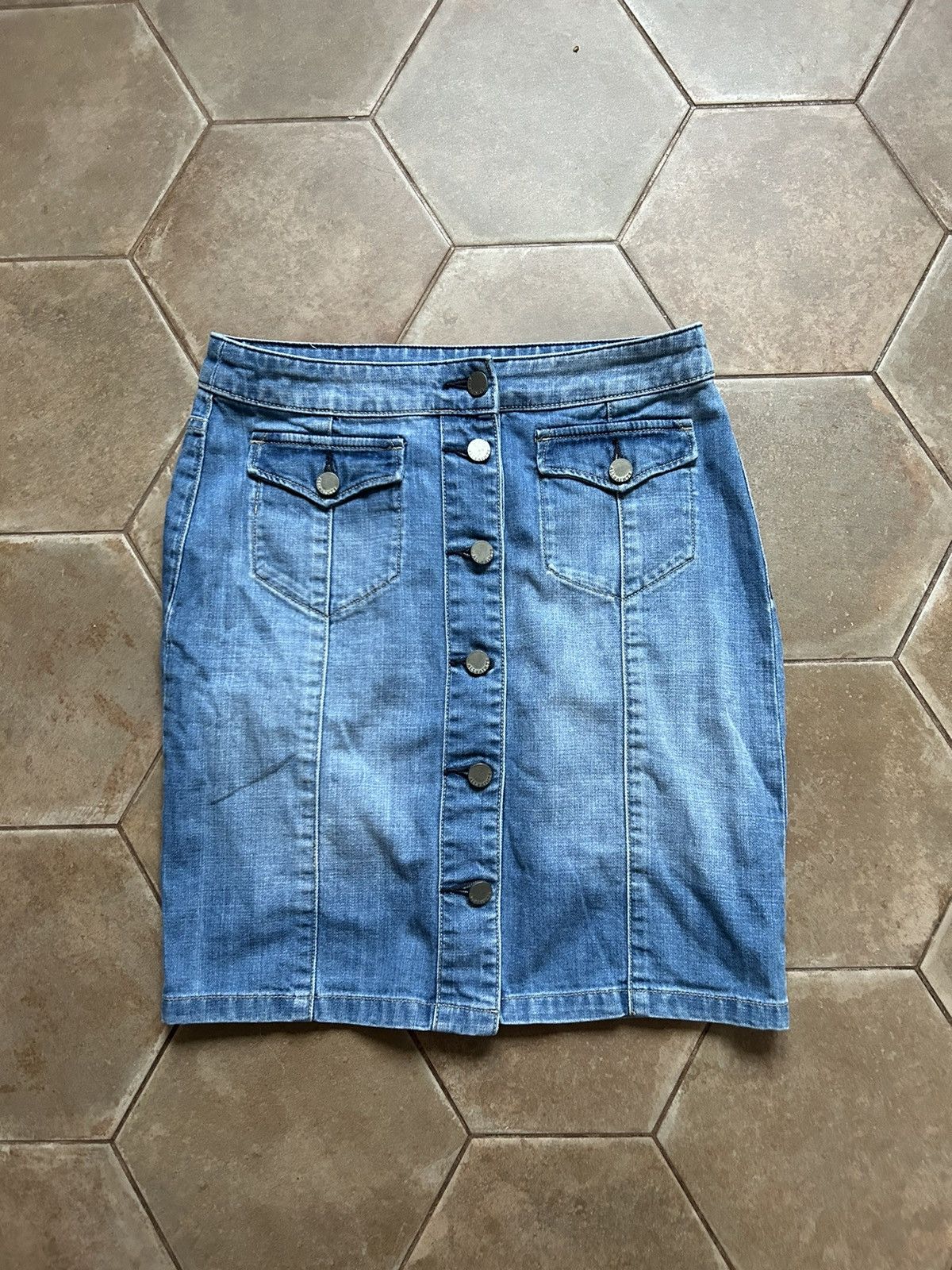 Allsaints × Japanese Brand × Vintage All saints vintage Y2K denim pleated skirt mini Size 27" / US 4 / IT 40 - 1 Thumbnail
