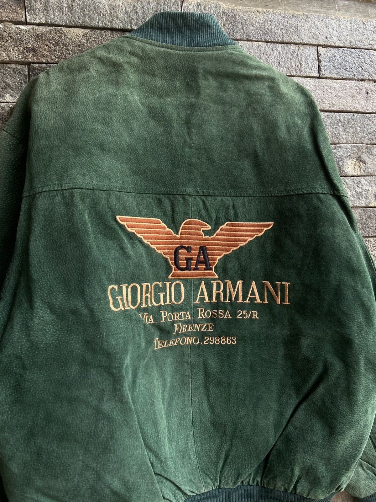 Giorgio Armani Vintage GIORGIO ARMANI leather jacket Size US XL / EU 56 / 4 - 2 Thumbnail