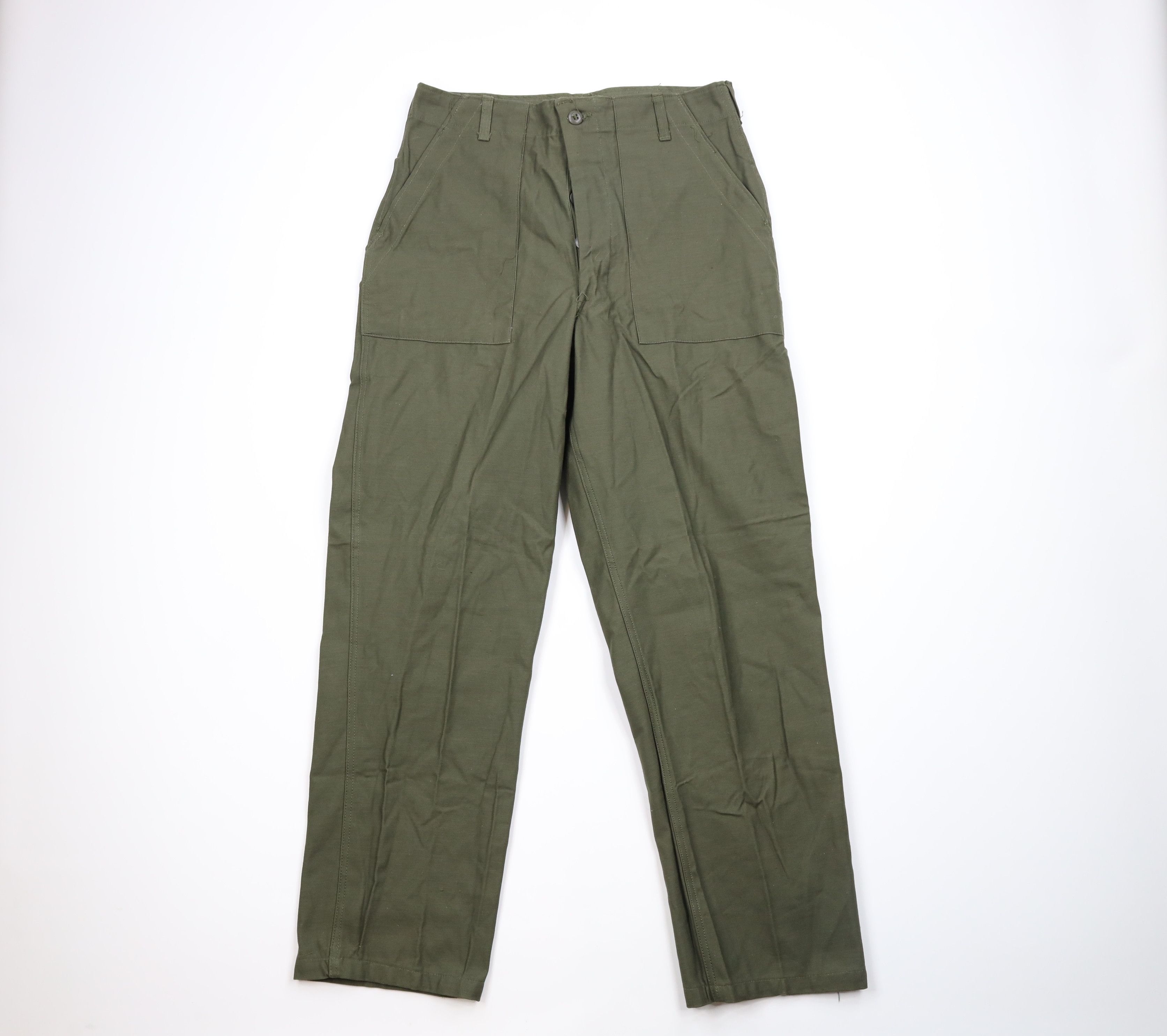 image of Vintage 70's Vietnam Cotton Sateen Utility Trousers Pants Usa in Green, Men's (Size 34)