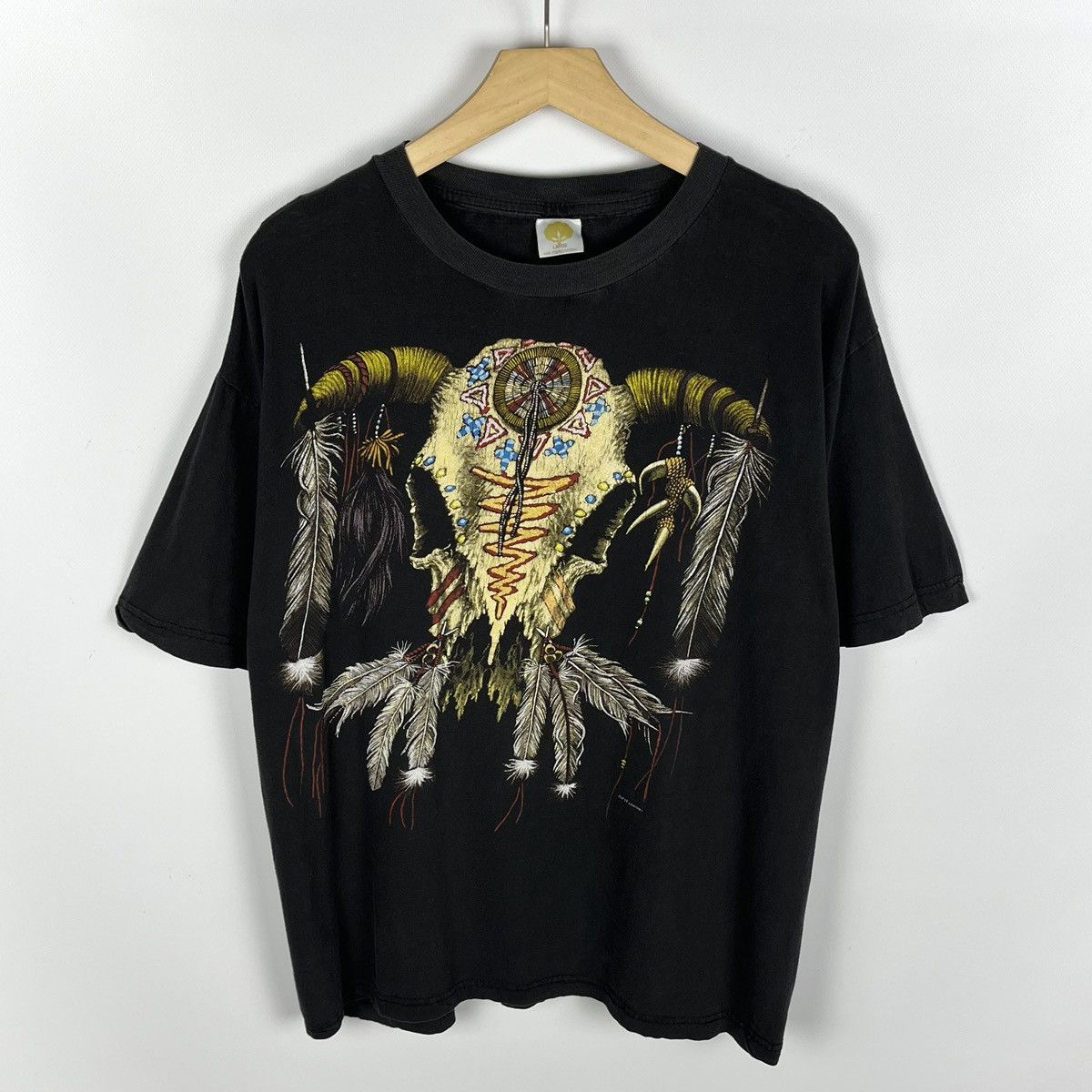 Vintage Vintage Aztec Goat skull faded graphic tee 90’s Size US L / EU 52-54 / 3 - 1 Thumbnail