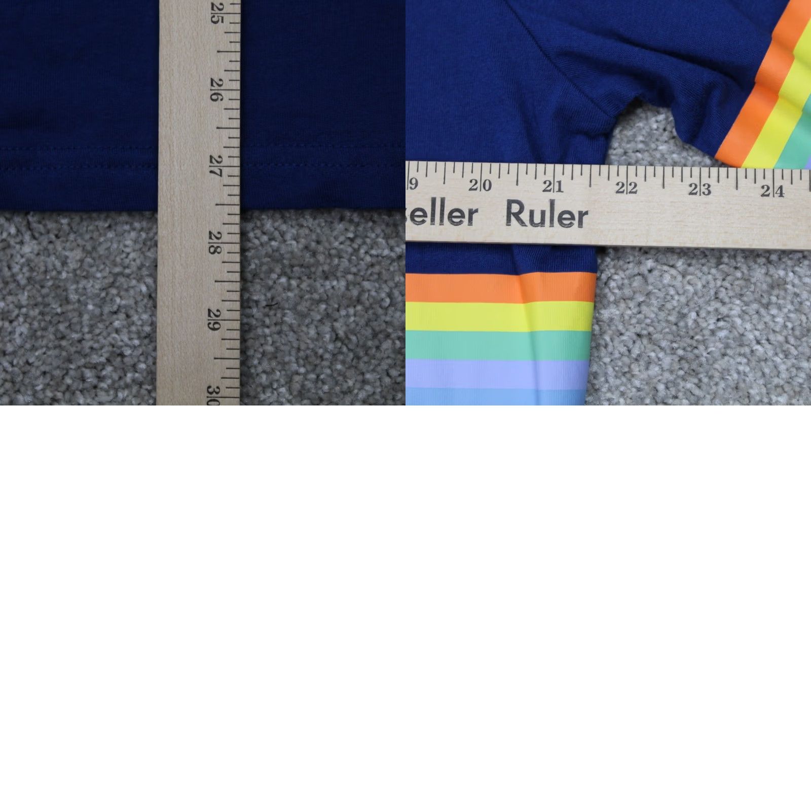 Rainbow Wilbur Soot Shirt Men’s Large Blue Rainbow Stripe 100% Cotton Long Sleeve Crew Neck T-Shirt Size US L / EU 52-54 / 3 - 8 Thumbnail