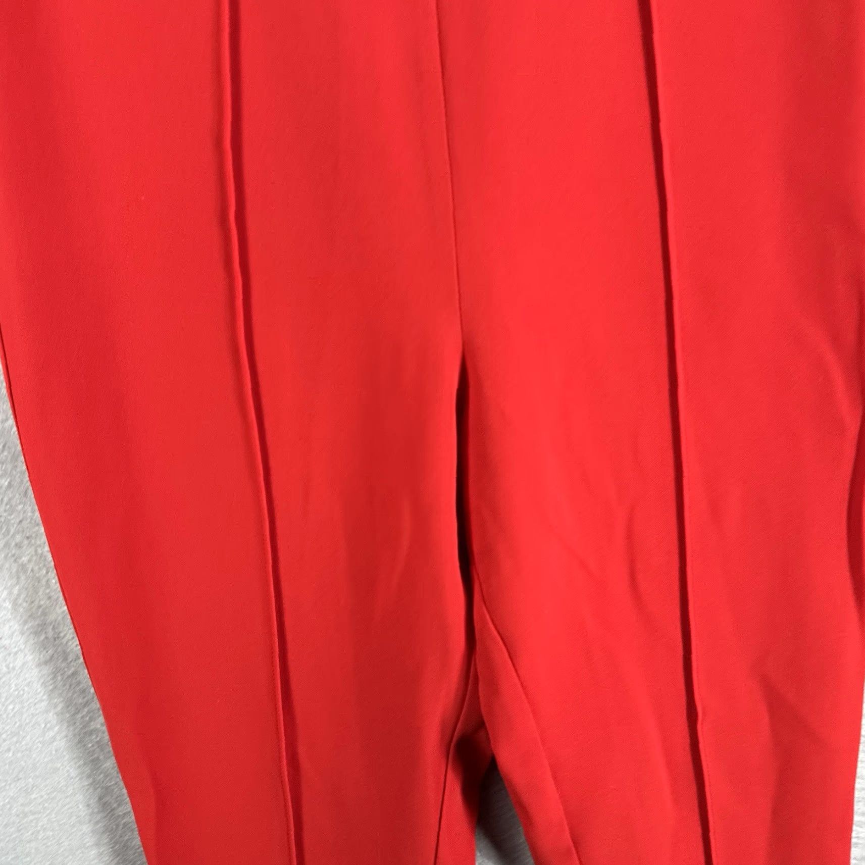 Cinq a Sept Cinq a Sept Womens Pants 00 Red Crepe Ankle Slit High Rise Zip Ruthie Quiet Lux Size 24" / US 00 / IT 34 - 5 Thumbnail