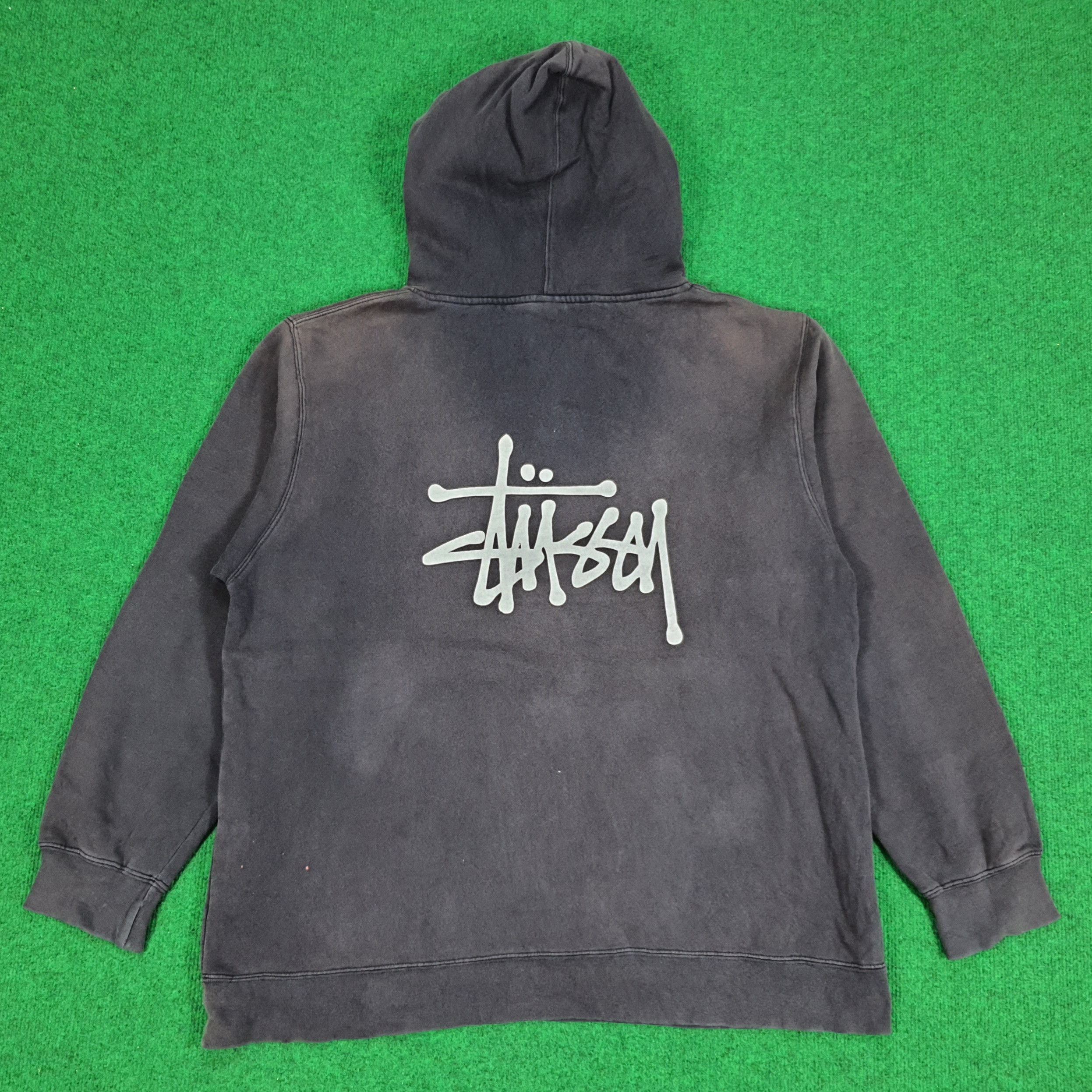Stussy × Vintage Vintage Stussy Spell Out Custom Back Logo Hoodie Size US XL / EU 56 / 4 - 3 Thumbnail