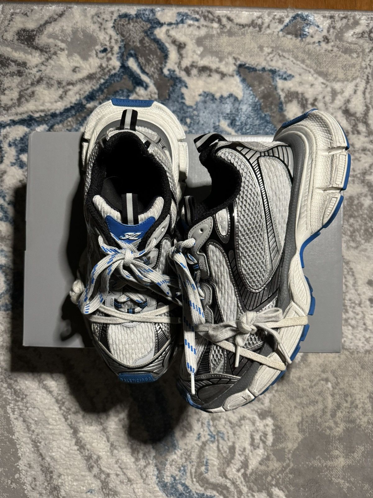 image of Balenciaga 3Xl Sneaker Blue Silver 2023 Size 43, Men's