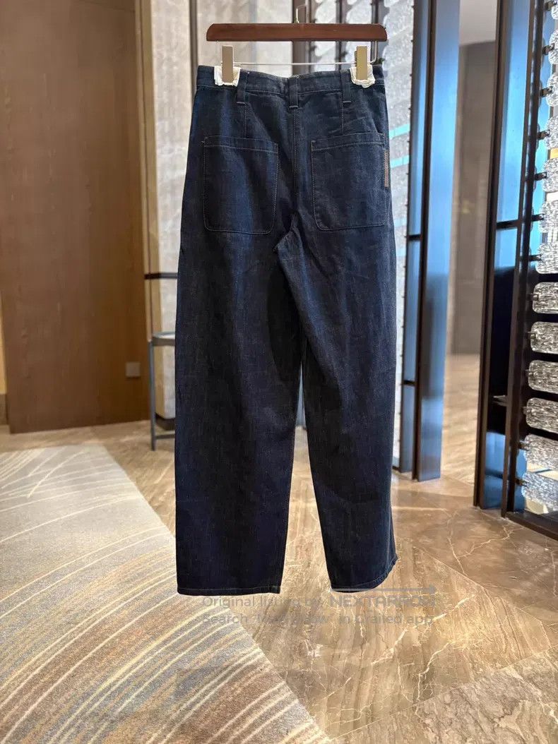 Brunello Cucinelli Brunello Cucinelli Women's Denim Wide Leg Pants Size 25" / US 0 / IT 36 - 2 Thumbnail