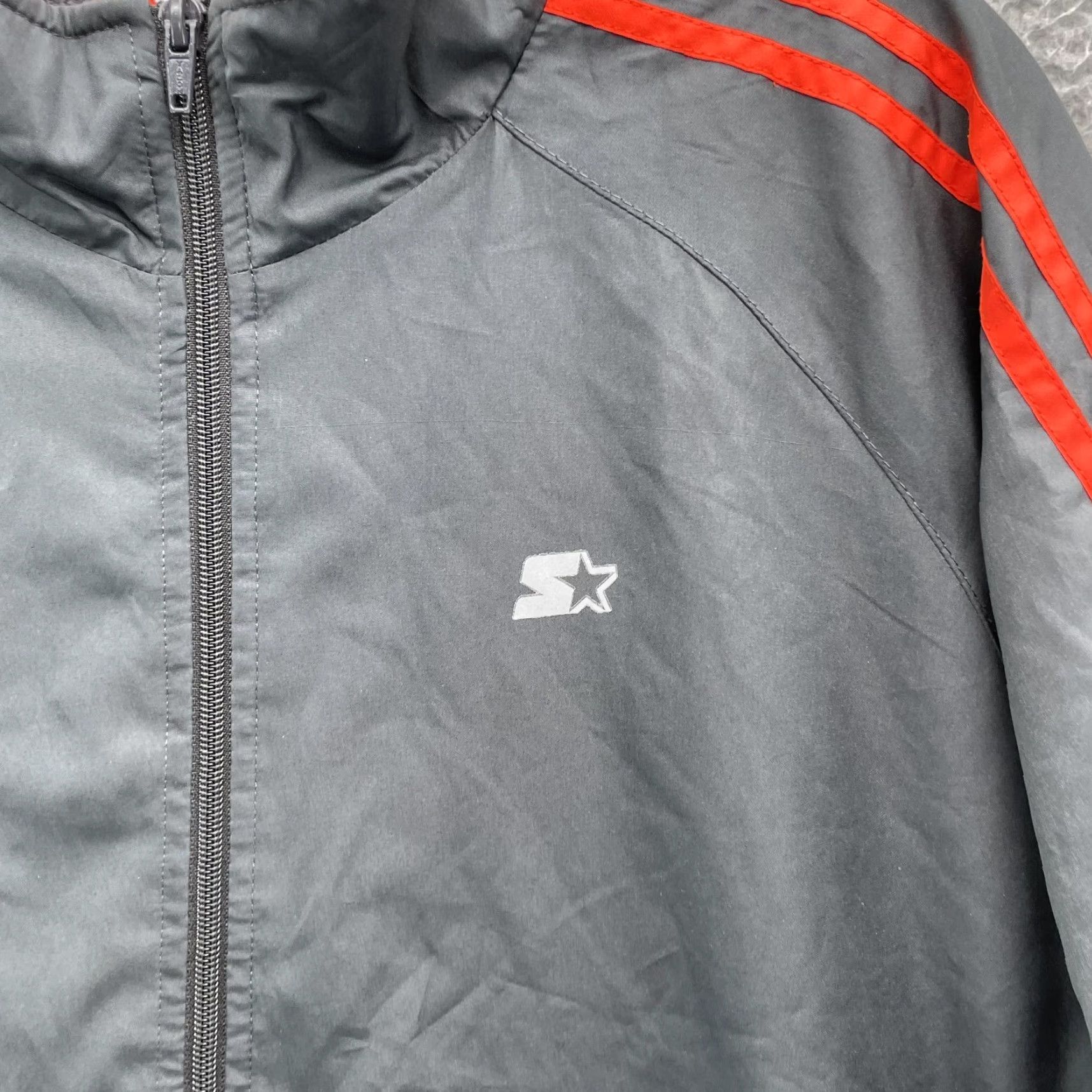 Starter Starter Track Jacket Men XL Orange Gray Sportswear Basketball Hip Hop Streetwear Jacket Size US XL / EU 56 / 4 - 2 Thumbnail