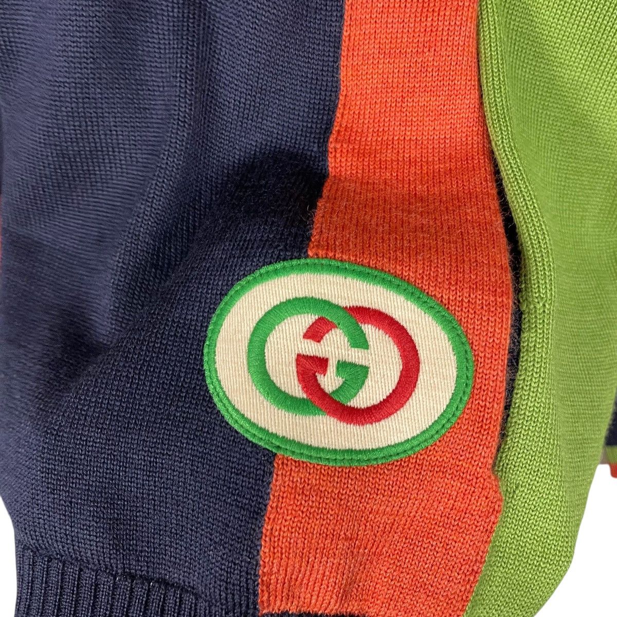 Gucci Gucci Logo-Appliquéd Striped Wool Zip-Up Sweater Jacket Size US L / EU 52-54 / 3 - 16 Thumbnail