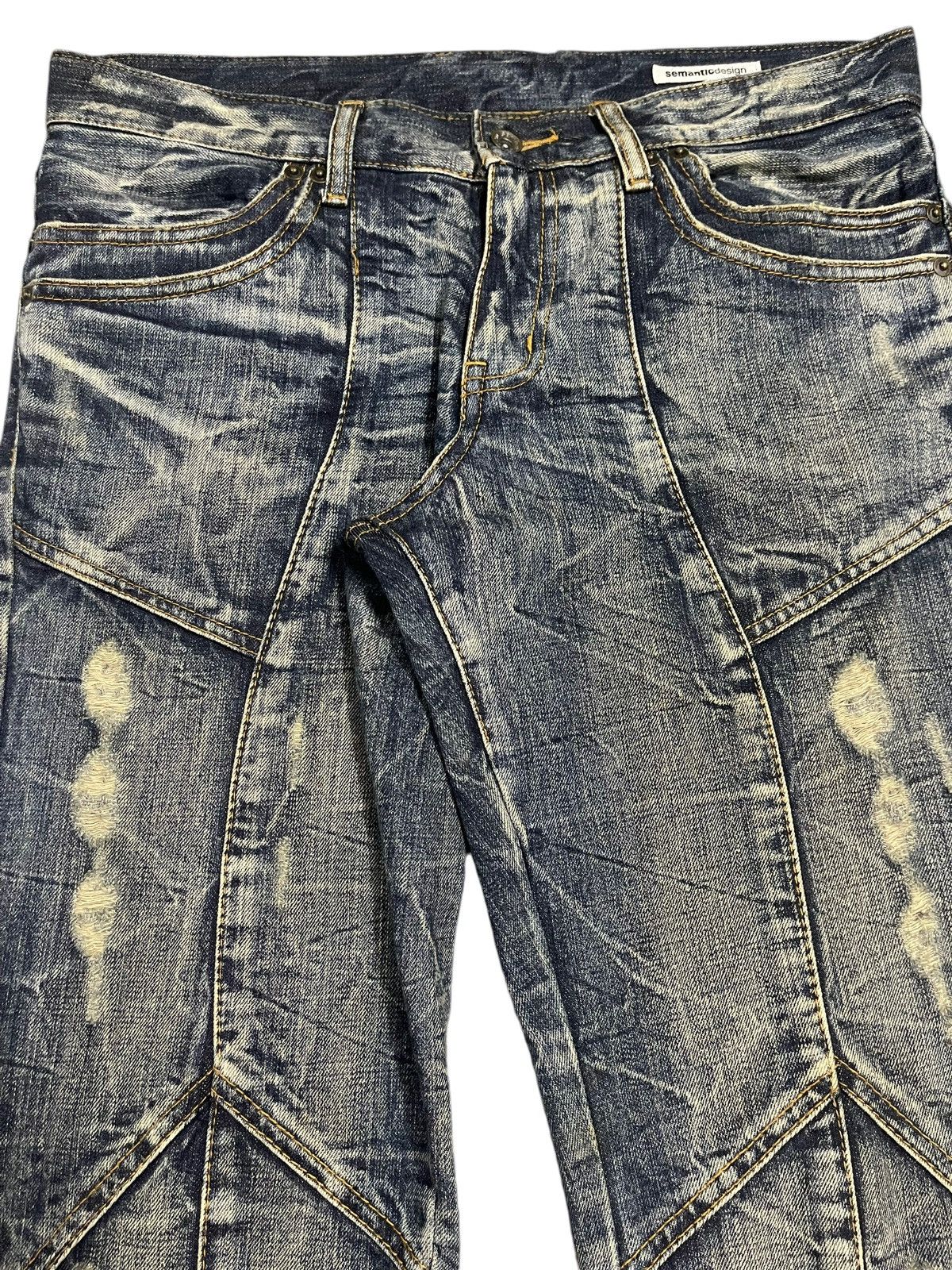 semanticdesign Vintage Japanese Semantic Design Distressed Wide Legs Jeans Size US 34 / EU 50 - 4 Thumbnail