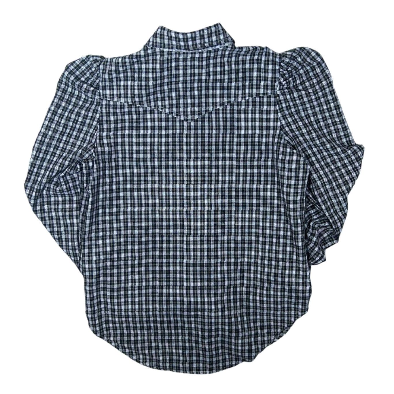 Vintage Greyson Cowboy Western Plaid Check Pearl Snap Popper Long Sleeve Shirt Women's S Navy/Brown/White Check Size S / US 4 / IT 40 - 2 Thumbnail