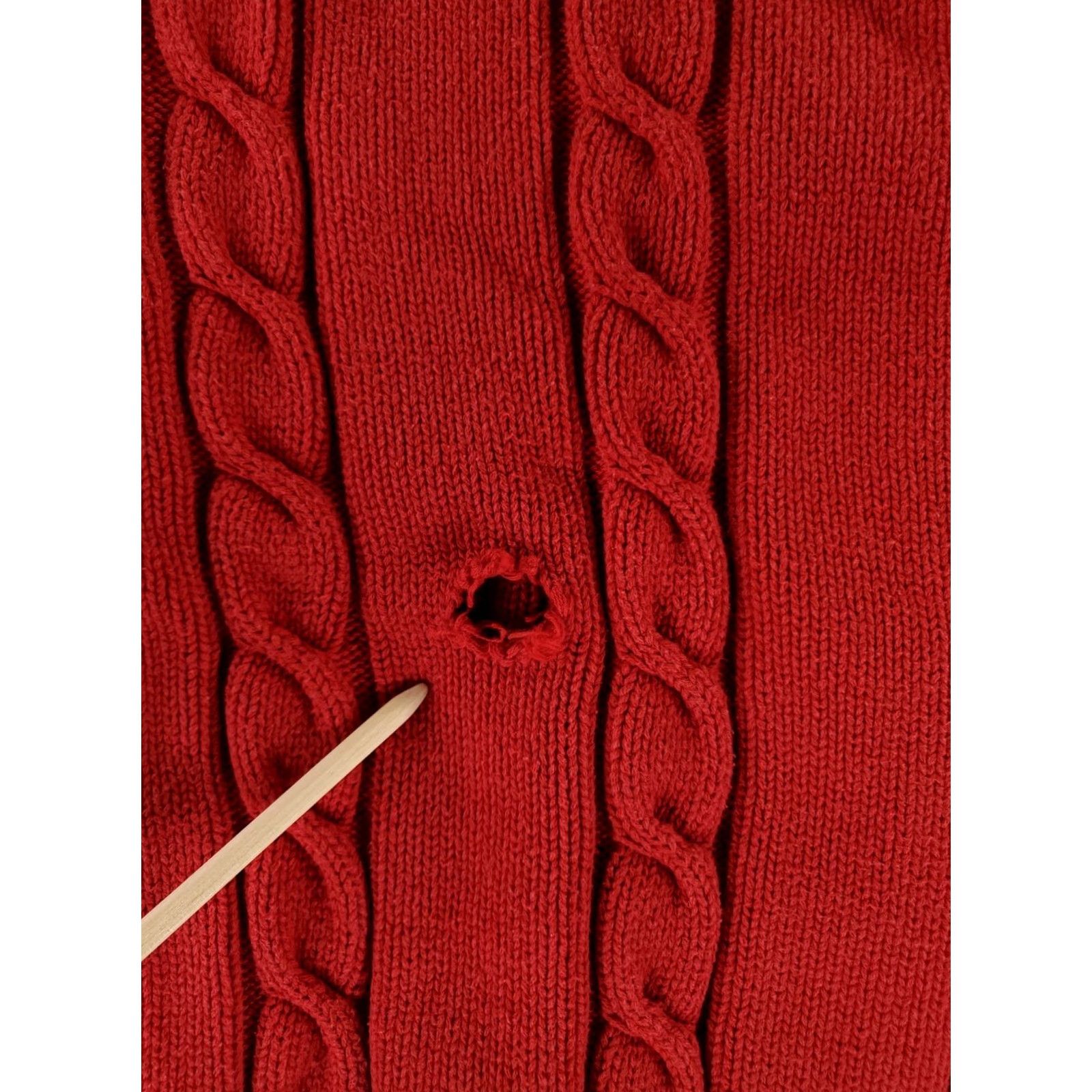 Gap VINTAGE GAP Y2K Cable Knit V Neck Sweater Fishermans Red Blue Mens M Pullover Baggy Hole Back? Size US M / EU 48-50 / 2 - 6 Thumbnail