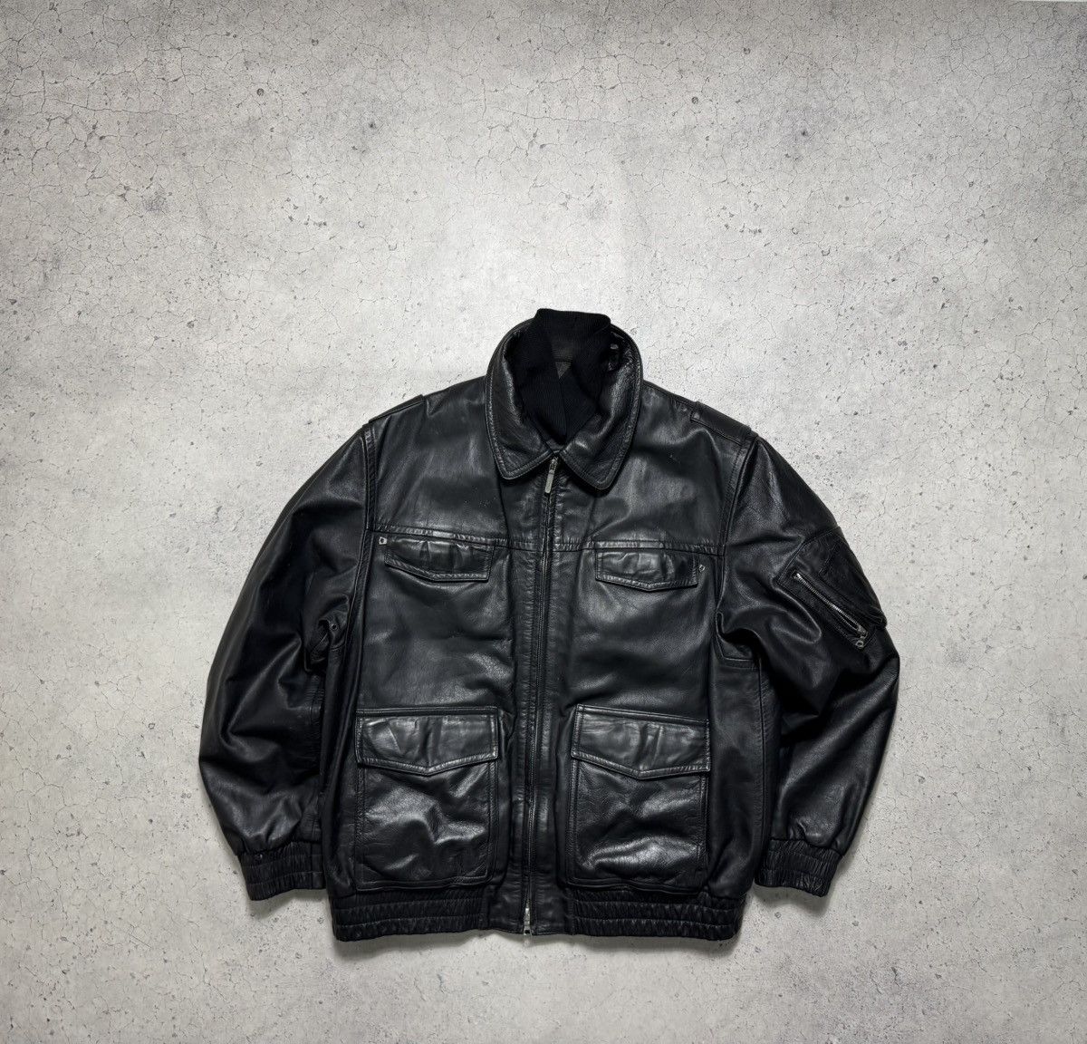Vintage Hackel & CO/Munster/W 90’s Leather German Army Police Jacket Size US L / EU 52-54 / 3 - 1 Thumbnail