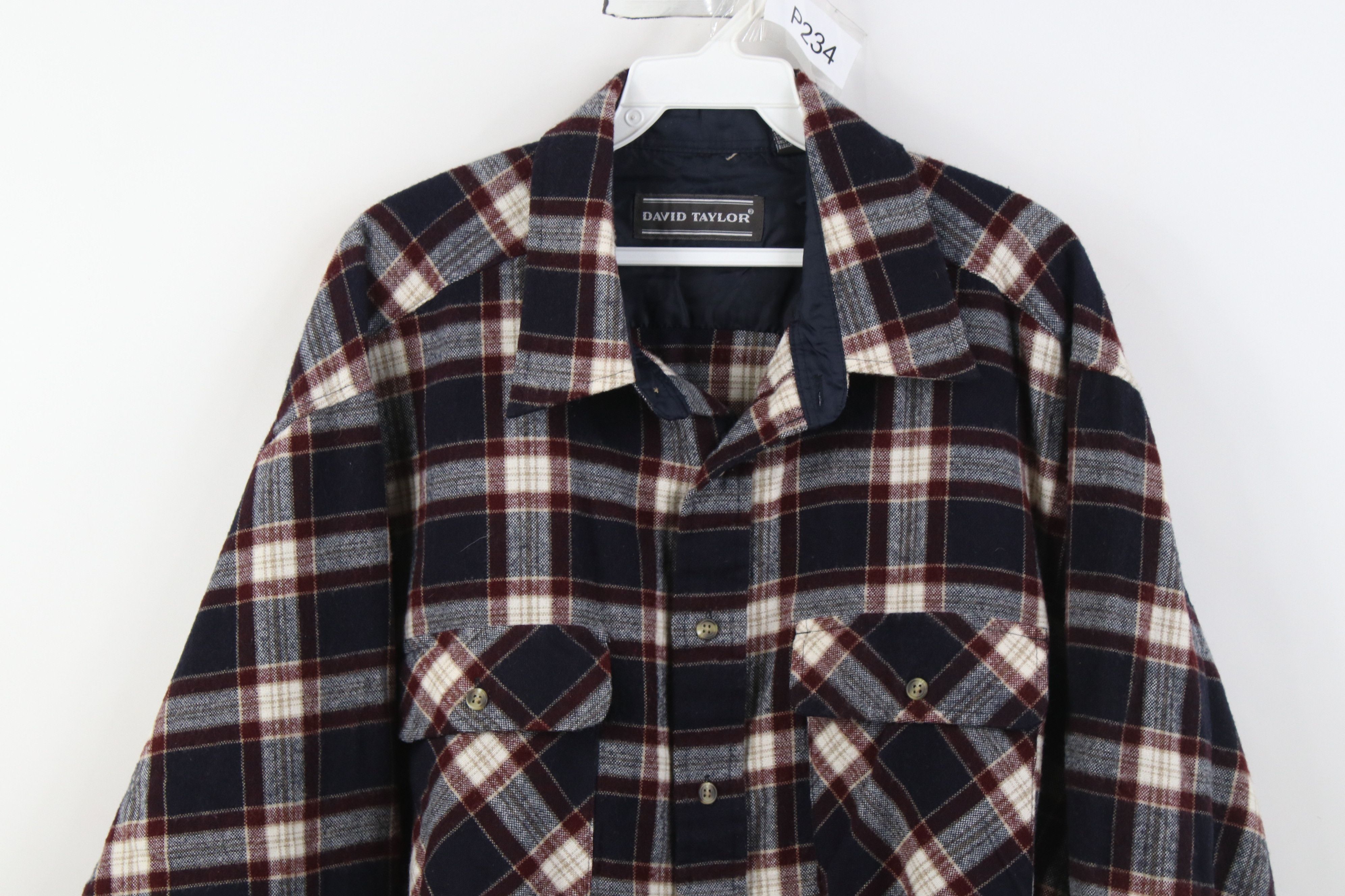 Vintage Vintage 90s Streetwear Board Button Shirt Plaid Acrylic Size US XL / EU 56 / 4 - 2 Thumbnail