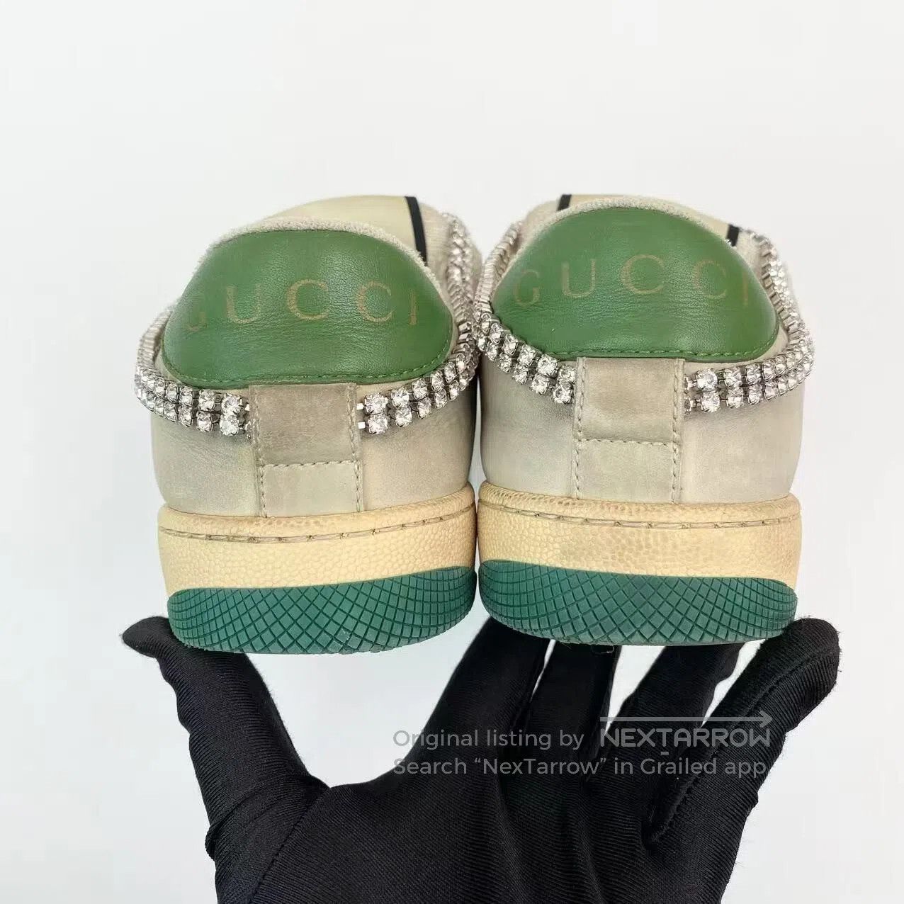 Gucci Guicci Rhinestone pendant classic dirty shoes| Size US 4.5 / IT 34.5 - 5 Thumbnail