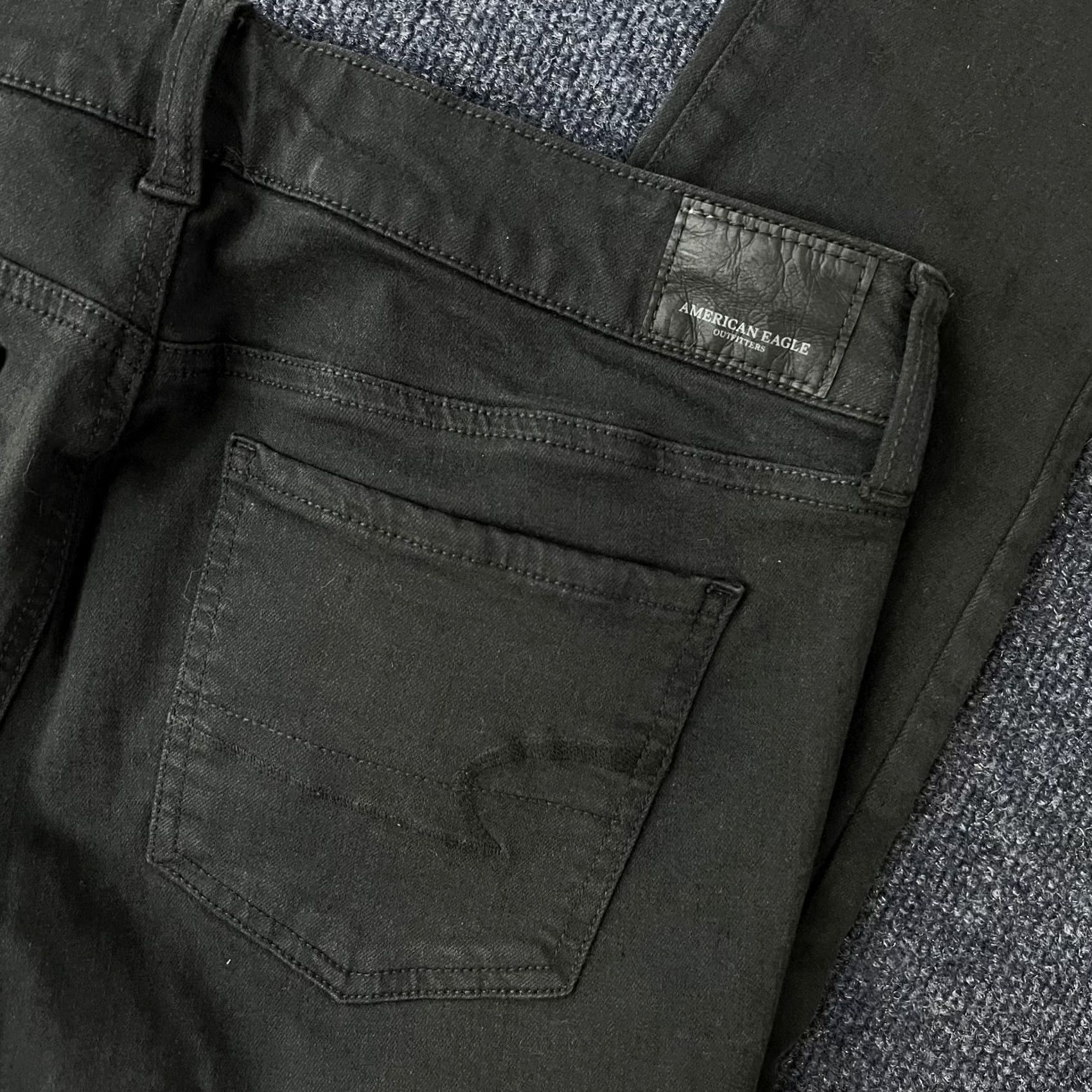 American Eagle Outfitters American Eagle Outfitters Skinny Jeans Womens 8 Black Stretch Distressed Denim Size 30" / US 8 / IT 44 - 3 Thumbnail