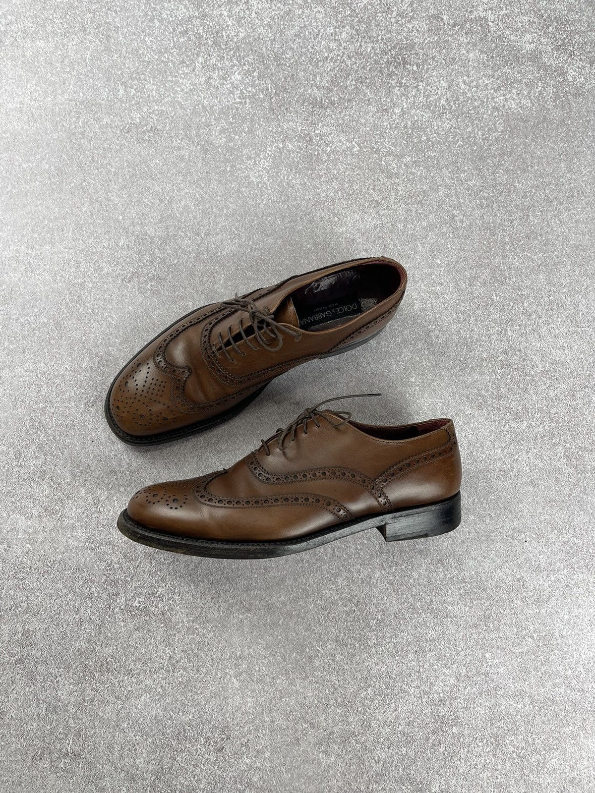 Dolce & Gabbana Dolce & Gabbana Vintage Leather Brogue Derby Men’s Shoes Size US 9 / EU 42 - 2 Thumbnail