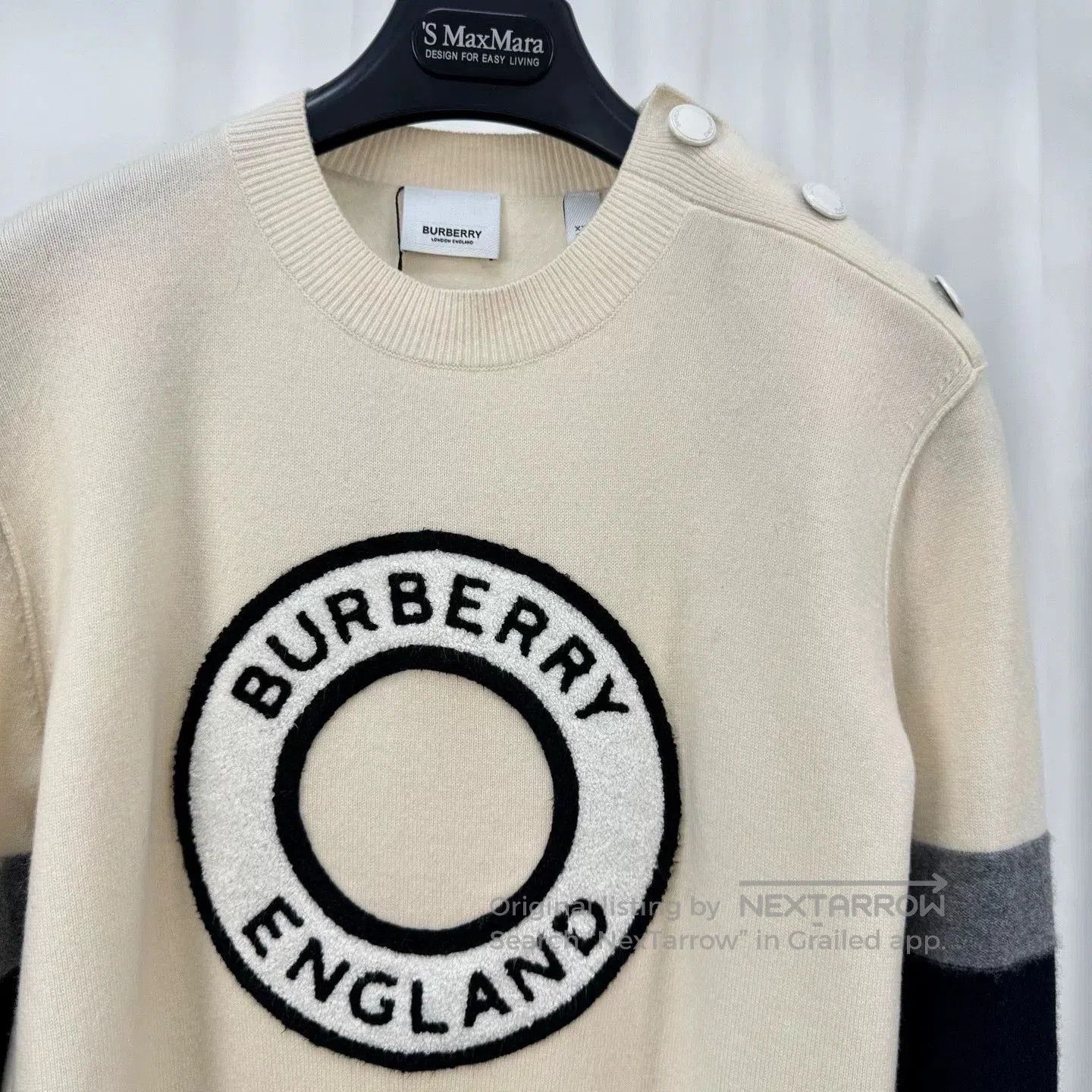 Burberry Burberry Flocked Logo Cashmere Sweater. Size US XXS / EU 40 - 3 Thumbnail